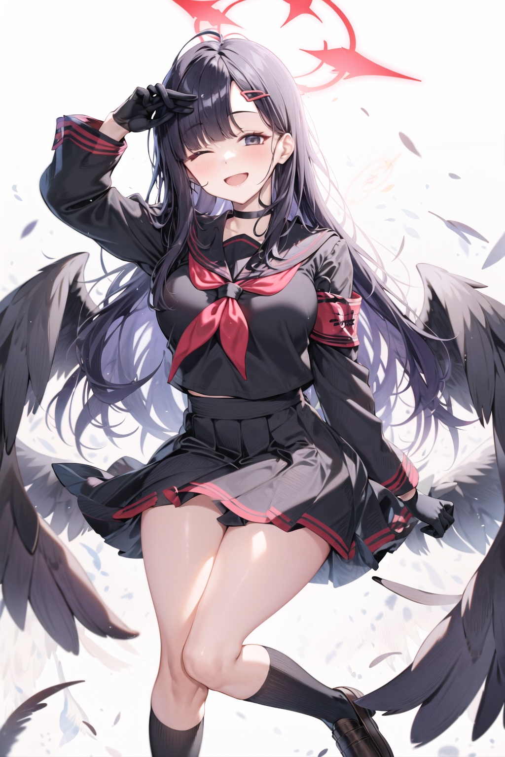 1mature girl,  Ichika,  one eye closed.halo on Tensor.Art