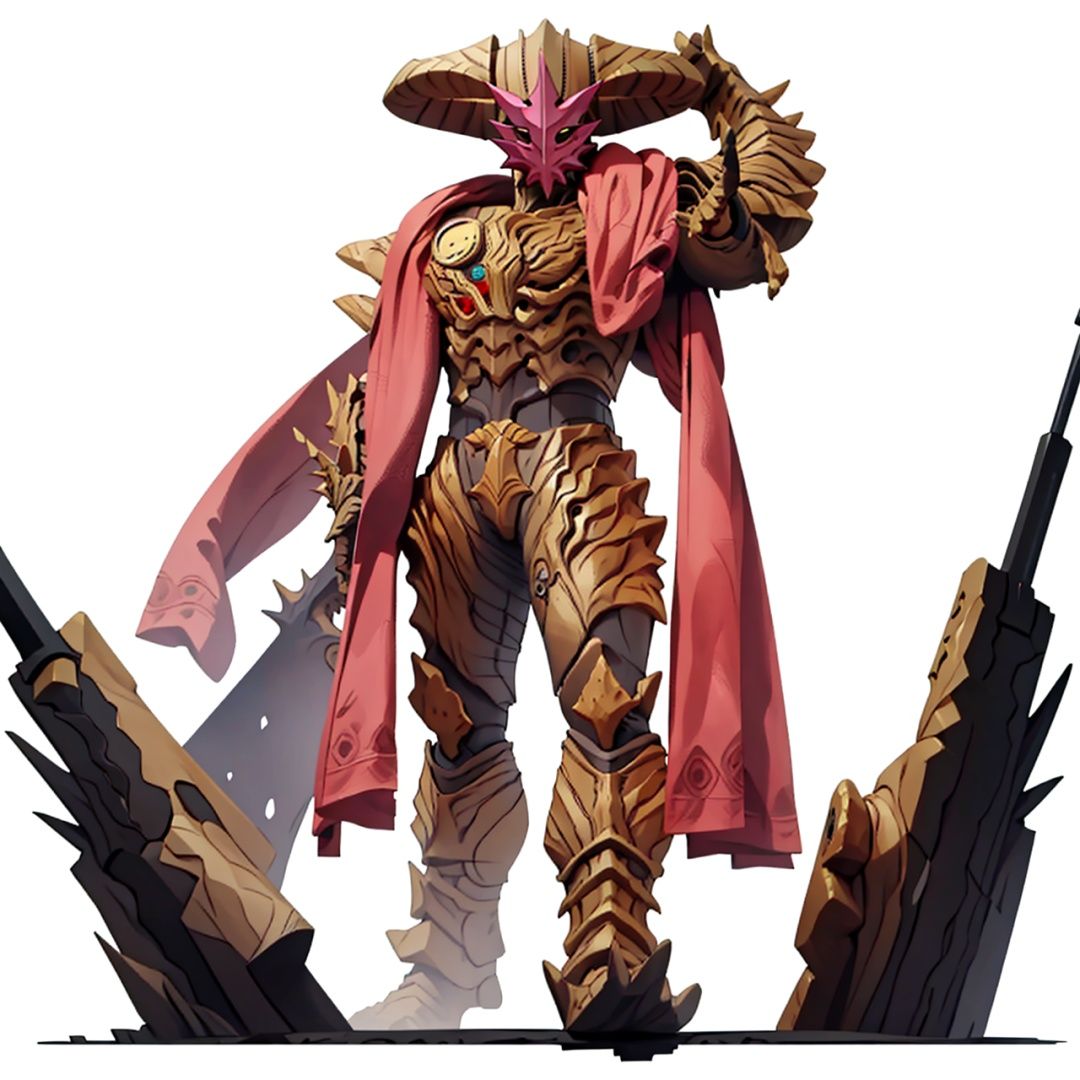 (masterpiece:1.3), (the best quality:1.2), (super fine illustrations:1.2), (Masterpiece), high quality, high detail,((white background:1.2)), looking at viewer, (SOLO:1.4),outline,,simple background,horns,gloves,armor,spikes,weapon,full armor,helmet,mask,cover,gauntlets,shoulder armor,breastplate,monster,solo, armor, helmet