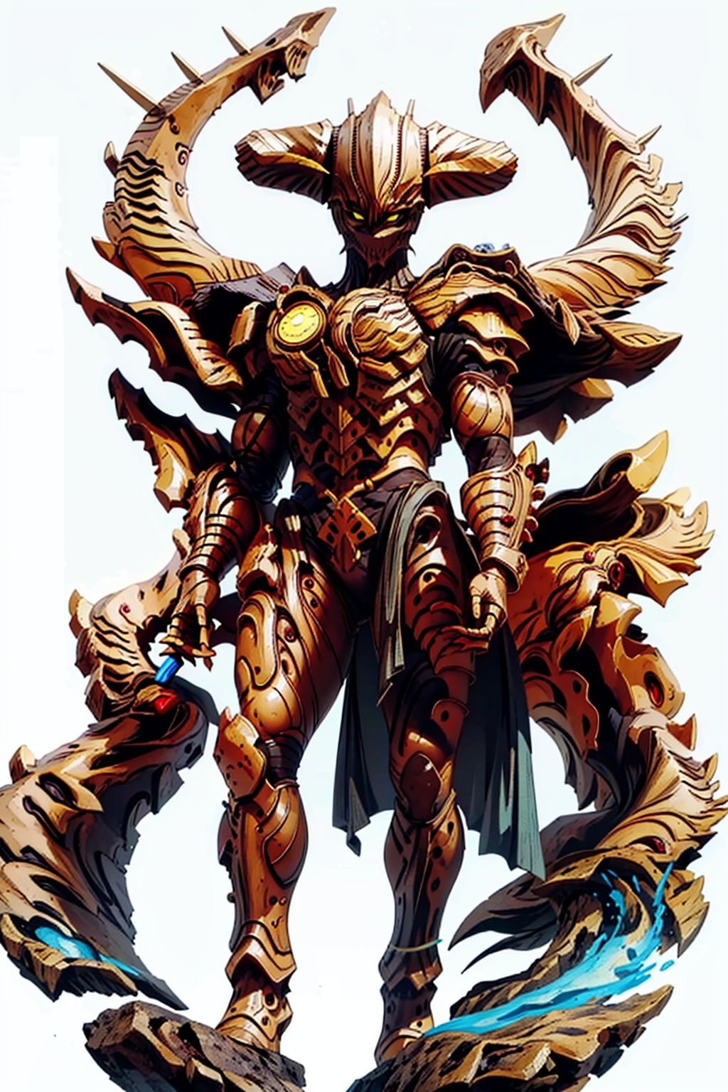 (masterpiece:1.3), (the best quality:1.2), (super fine illustrations:1.2), (Masterpiece), high quality, high detail,((white background:1.2)), looking at viewer, (SOLO:1.4),outline,,simple background,horns,gloves,armor,spikes,weapon,full armor,helmet,mask,cover,gauntlets,shoulder armor,breastplate,monster,solo, armor, helmet