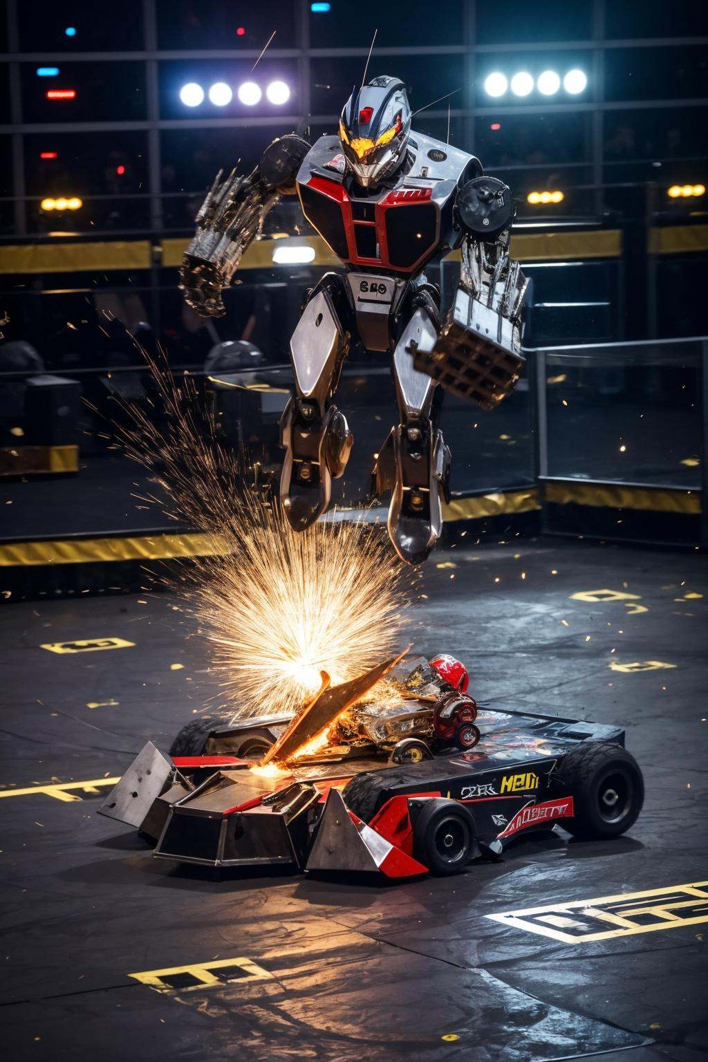 battlebots fight,  explosion,  saw on Tensor.Art