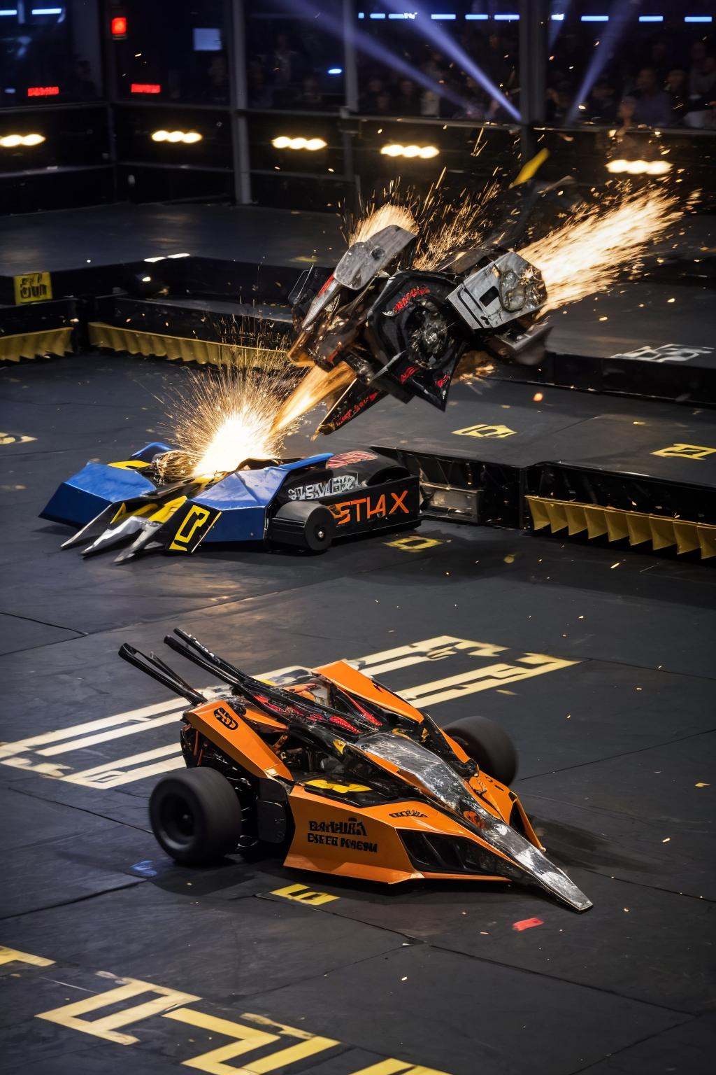 battlebots fight,  explosion,  saw on Tensor.Art