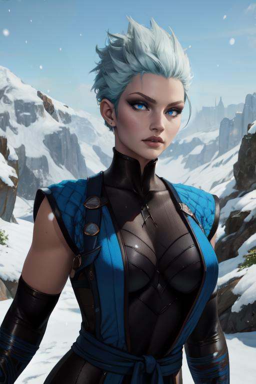 Frost,  blue eyes,  spiked hair on Tensor.Art