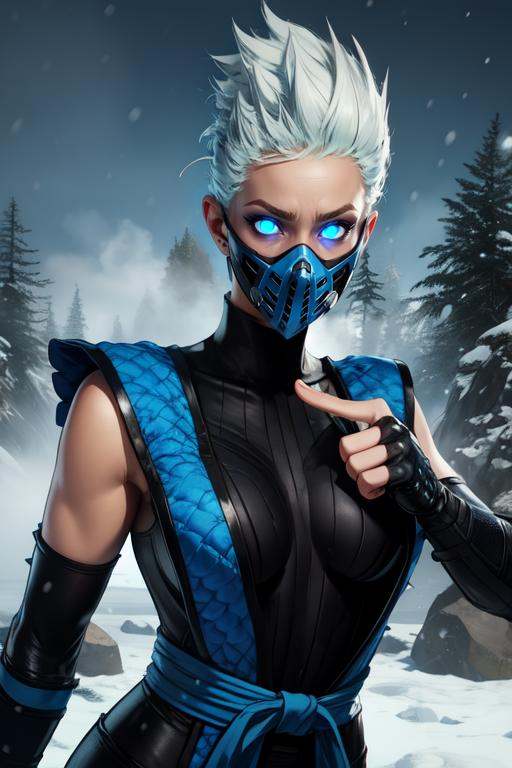 Frost,  blue eyes,  mouth mask on Tensor.Art