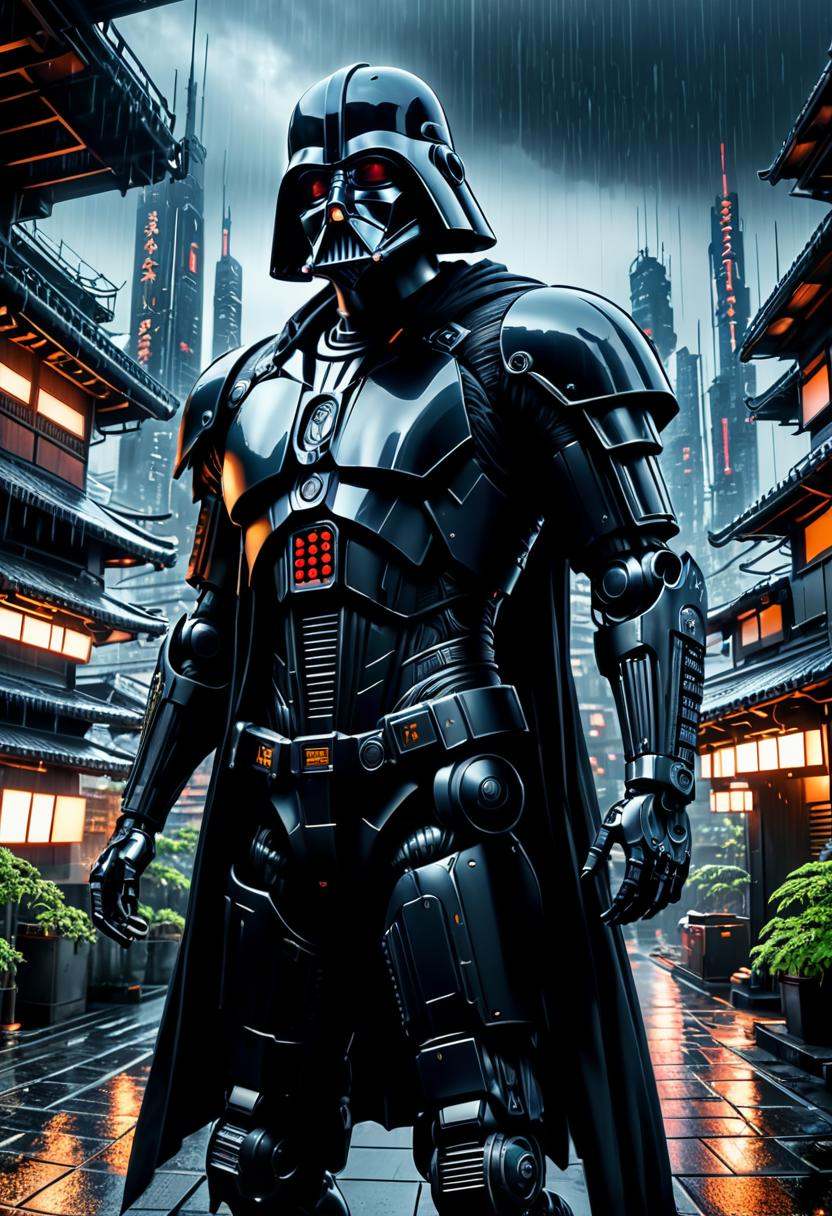 Dark Vador,  (((full-body))),  Cypherpunk style on Tensor.Art