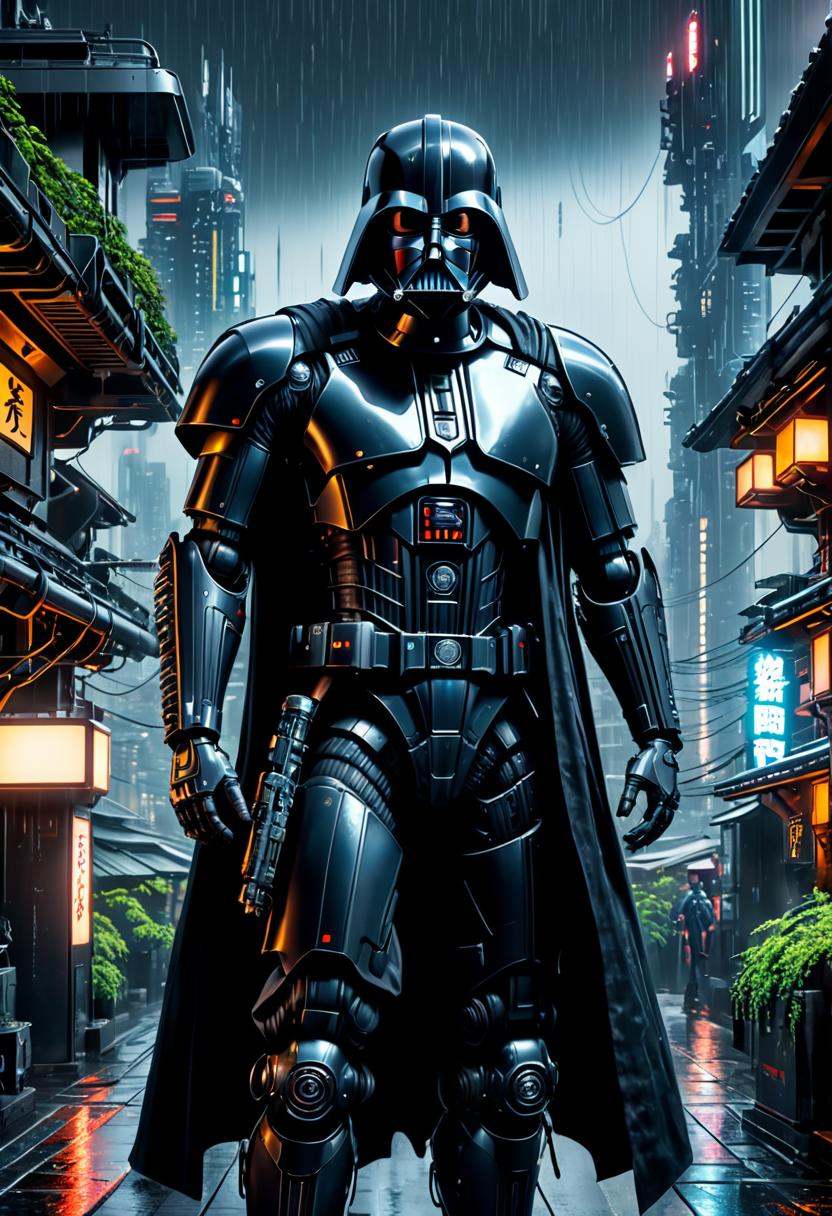 Dark Vador,  (((full-body))),  Cypherpunk style on Tensor.Art