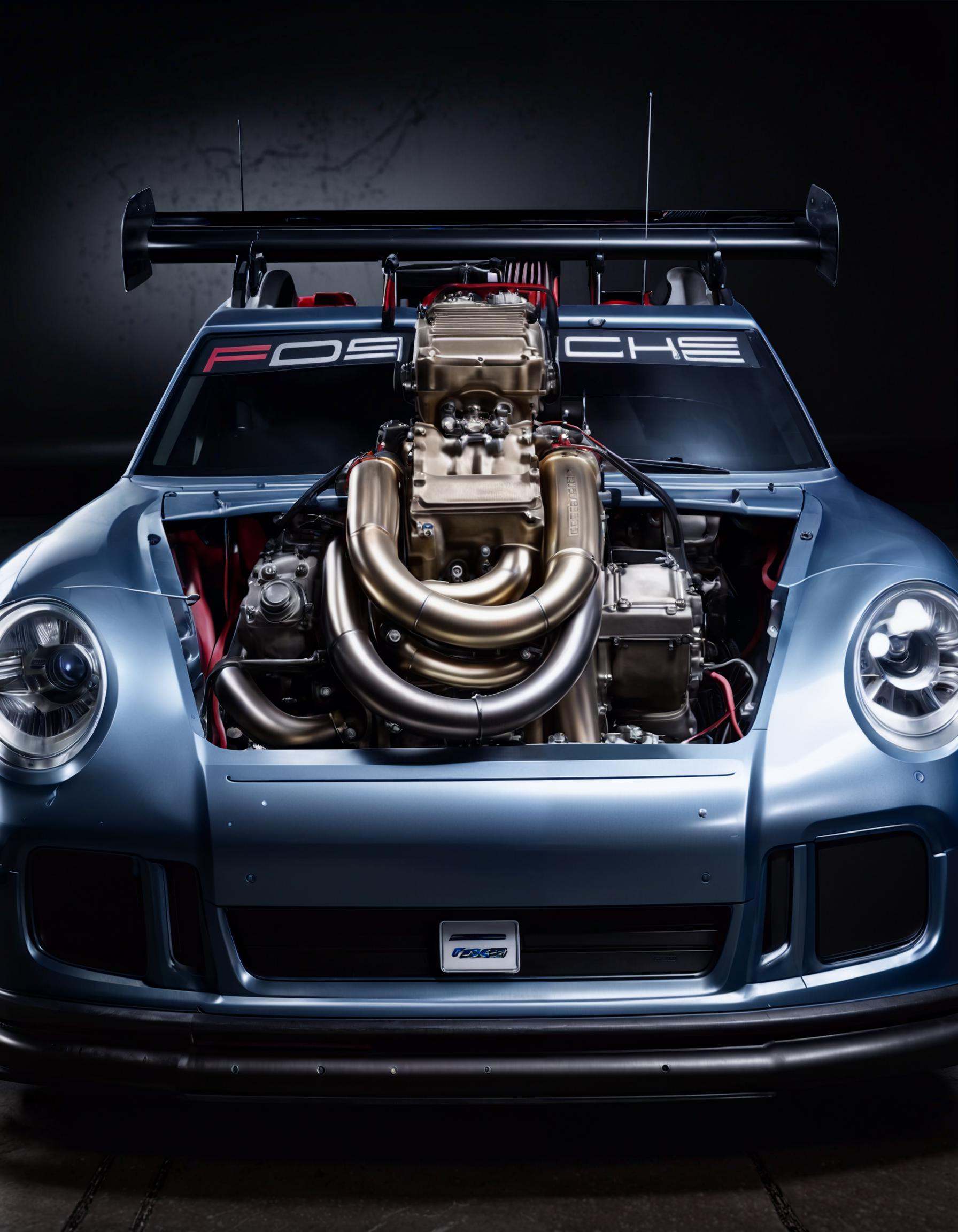 automotive advertisement style RAW photo,  a pturbo,  front view on Tensor.Art