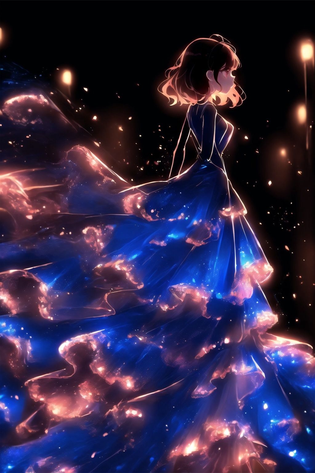 a girl,dress,<lora:星空群:0.9>,