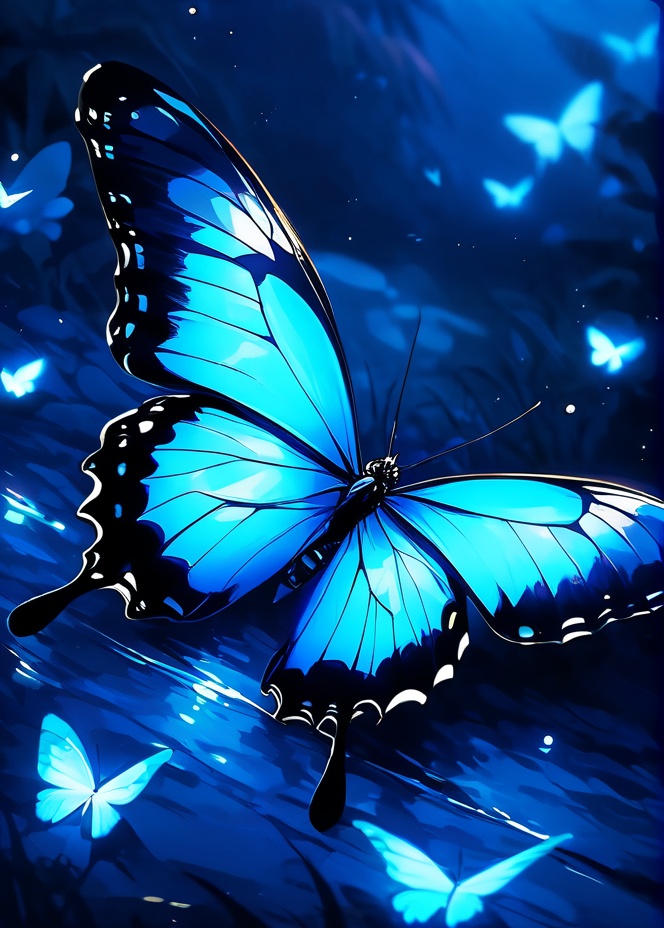 masterpiece,  best qualityblue butterfly,  blue theme on Tensor.Art