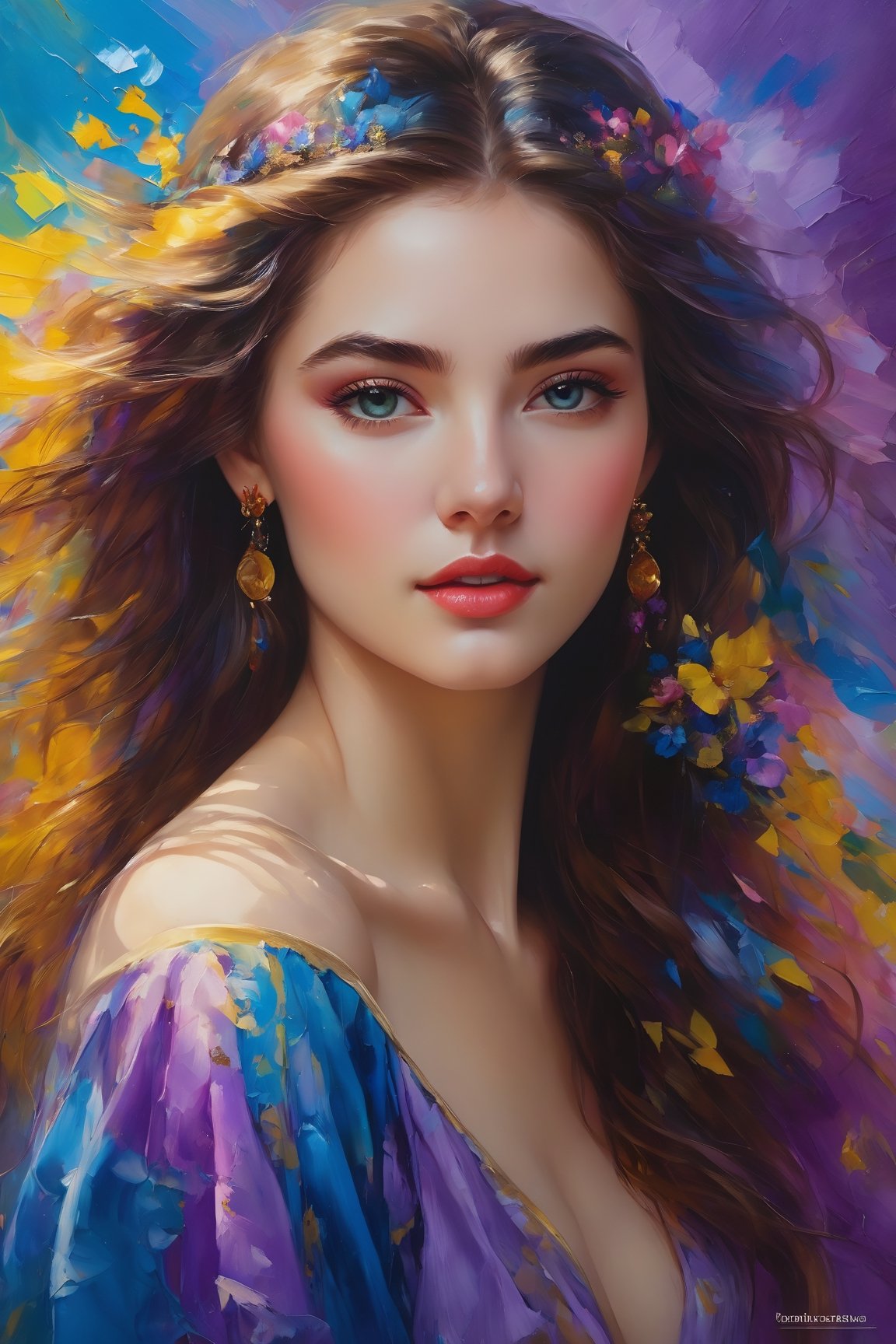An enchanting 8K oil painting masterpiece,  ,  Exquisitely portraying her perfect face with soft on Tensor.Art