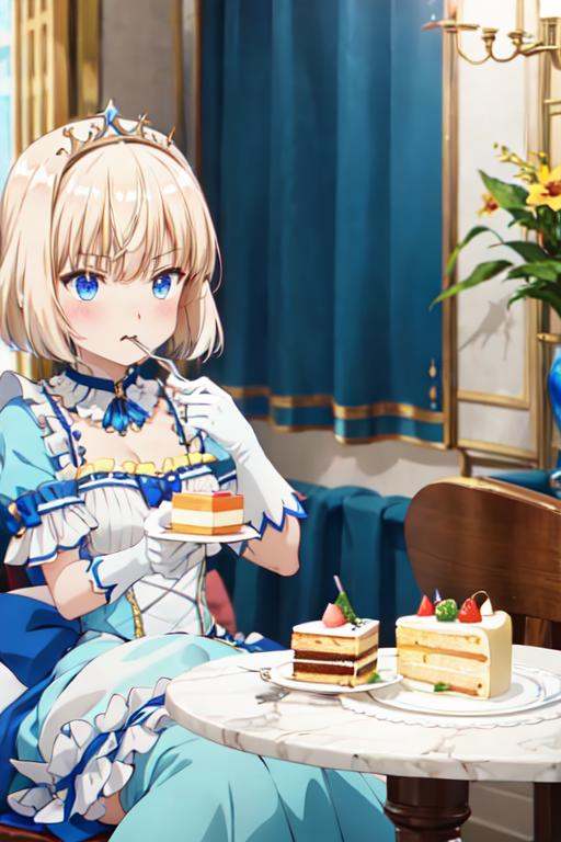 animemia,  bust,  eating cake on Tensor.Art