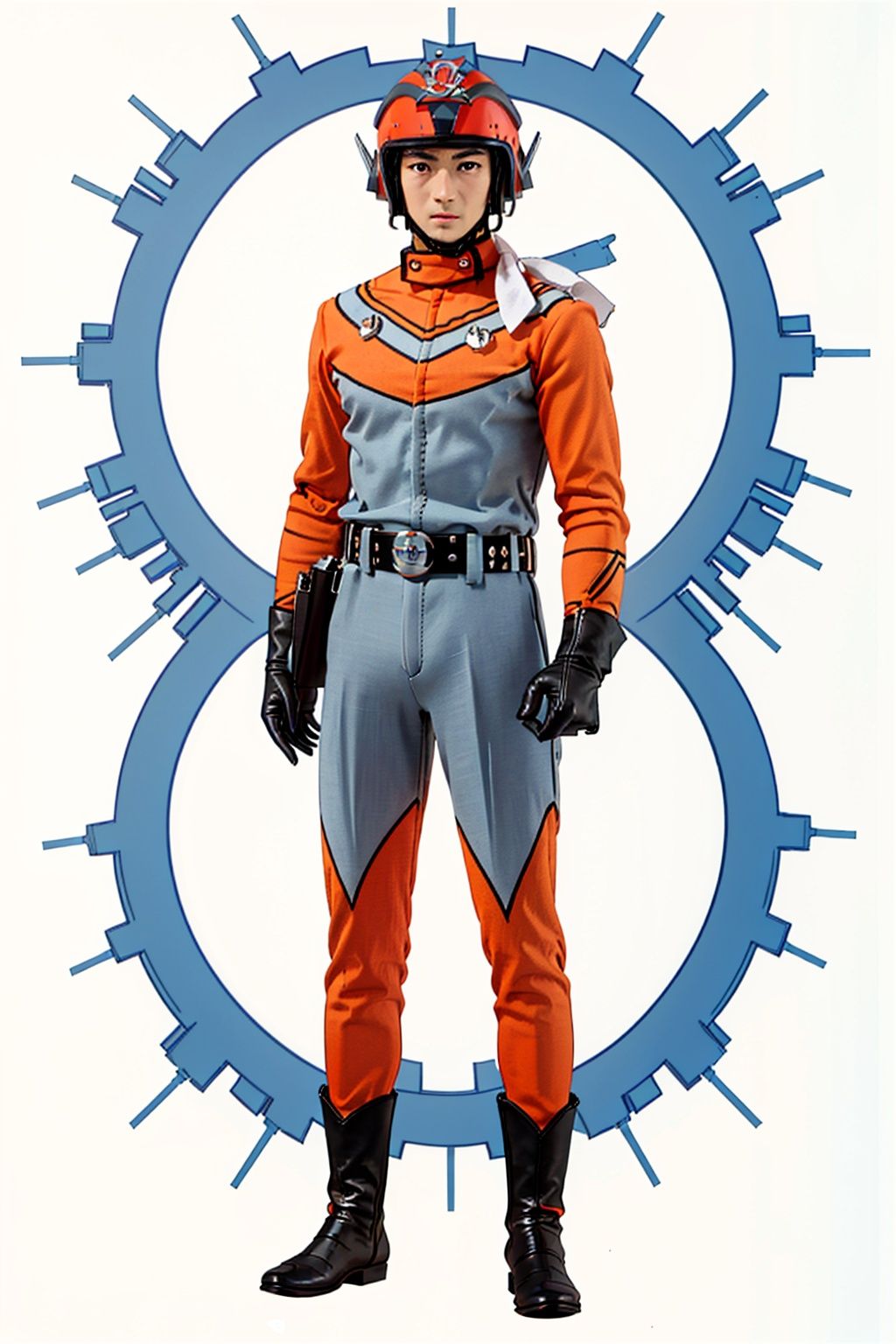 (masterpiece:1.3), (the best quality:1.2), (super fine illustrations:1.2), (Masterpiece), high quality, high detail,((white background:1.2)), looking at viewer, (SOLO:1.4),outline,,simple background,belt pouch, choker, bodysuit,gloves,helmet,uniform,armor,pants,logo,military uniform,emblem,boots,belt,tac style