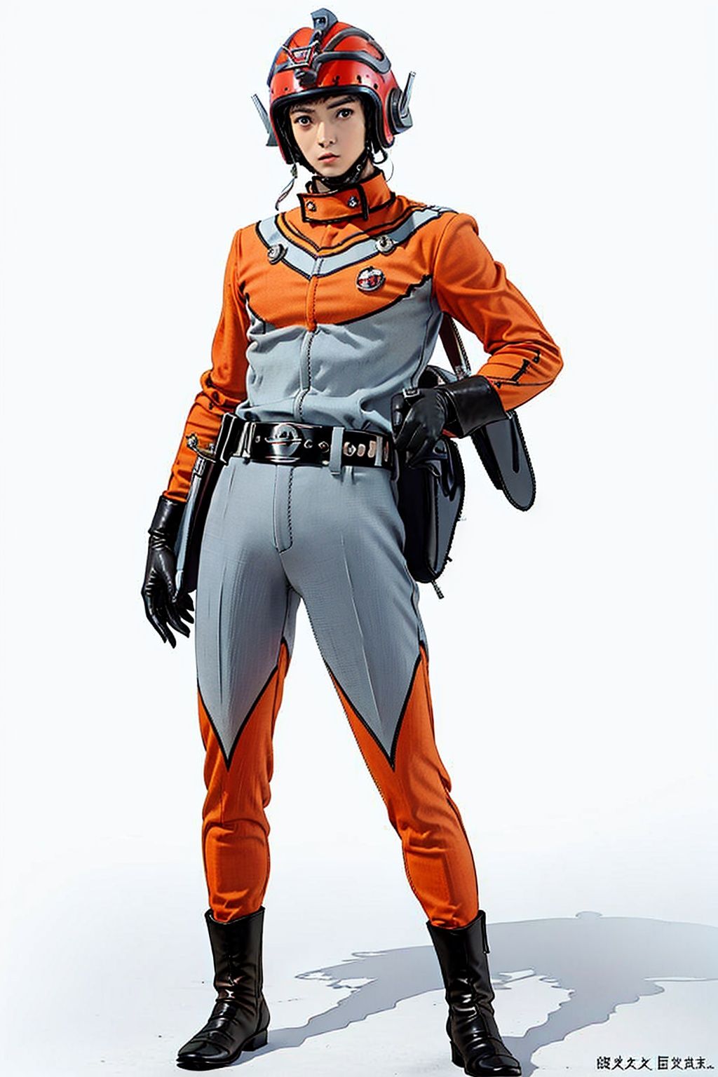(masterpiece:1.3), (the best quality:1.2), (super fine illustrations:1.2), (Masterpiece), high quality, high detail,((white background:1.2)), looking at viewer, (SOLO:1.4),outline,,simple background,belt pouch, choker, bodysuit,gloves,helmet,uniform,armor,pants,logo,military uniform,emblem,boots,belt,tac style