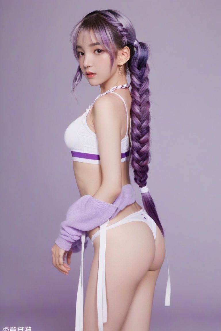1girl,  bracelet,  white purple hair on Tensor.Art