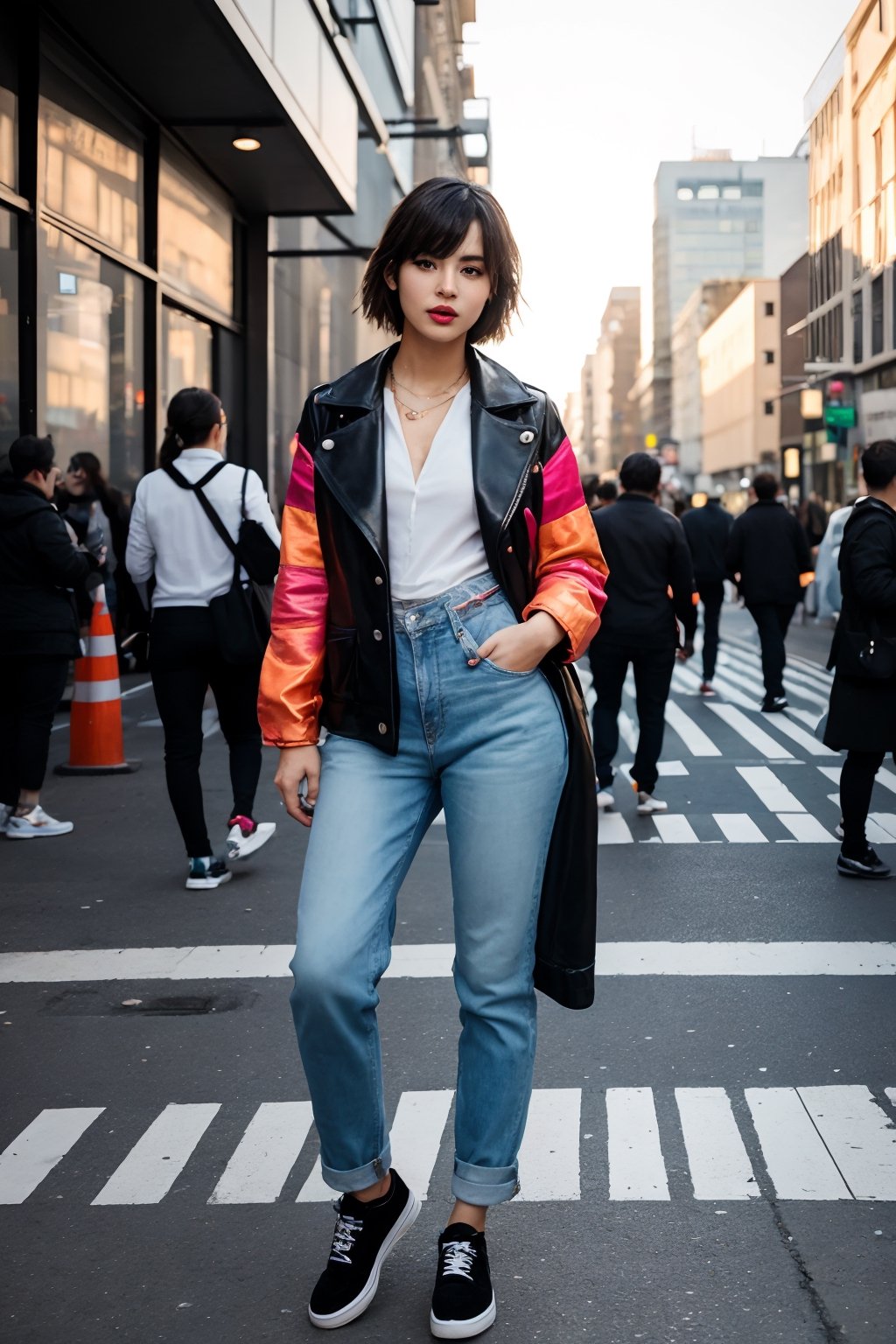 street fashion,  vibrant colors,  urban setting on Tensor.Art