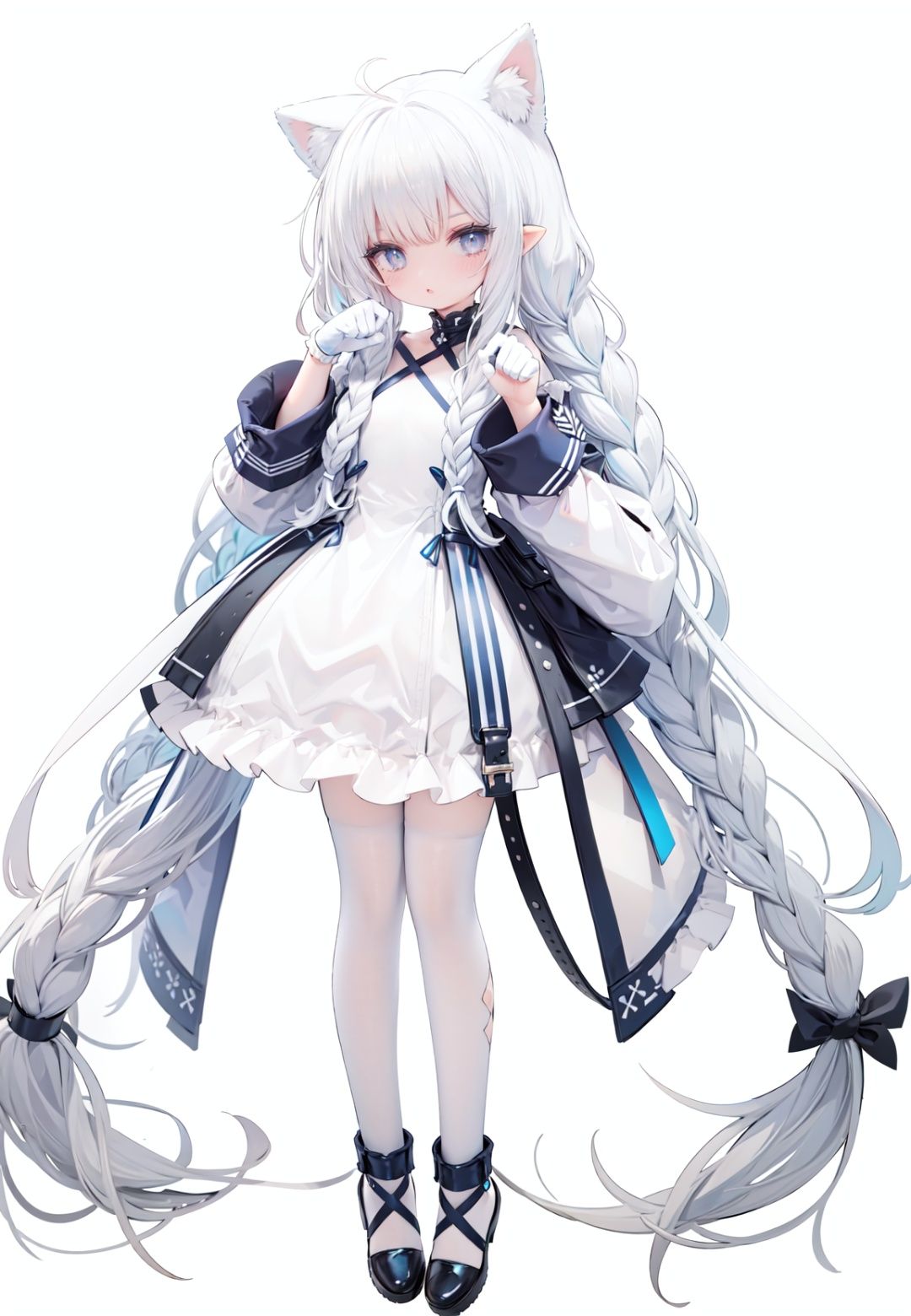 1girl,  white_gloves,  braid on Tensor.Art