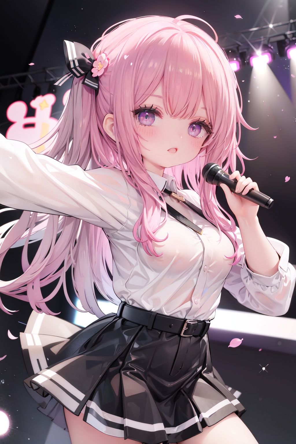 1girl,  solo,  microphone on Tensor.Art