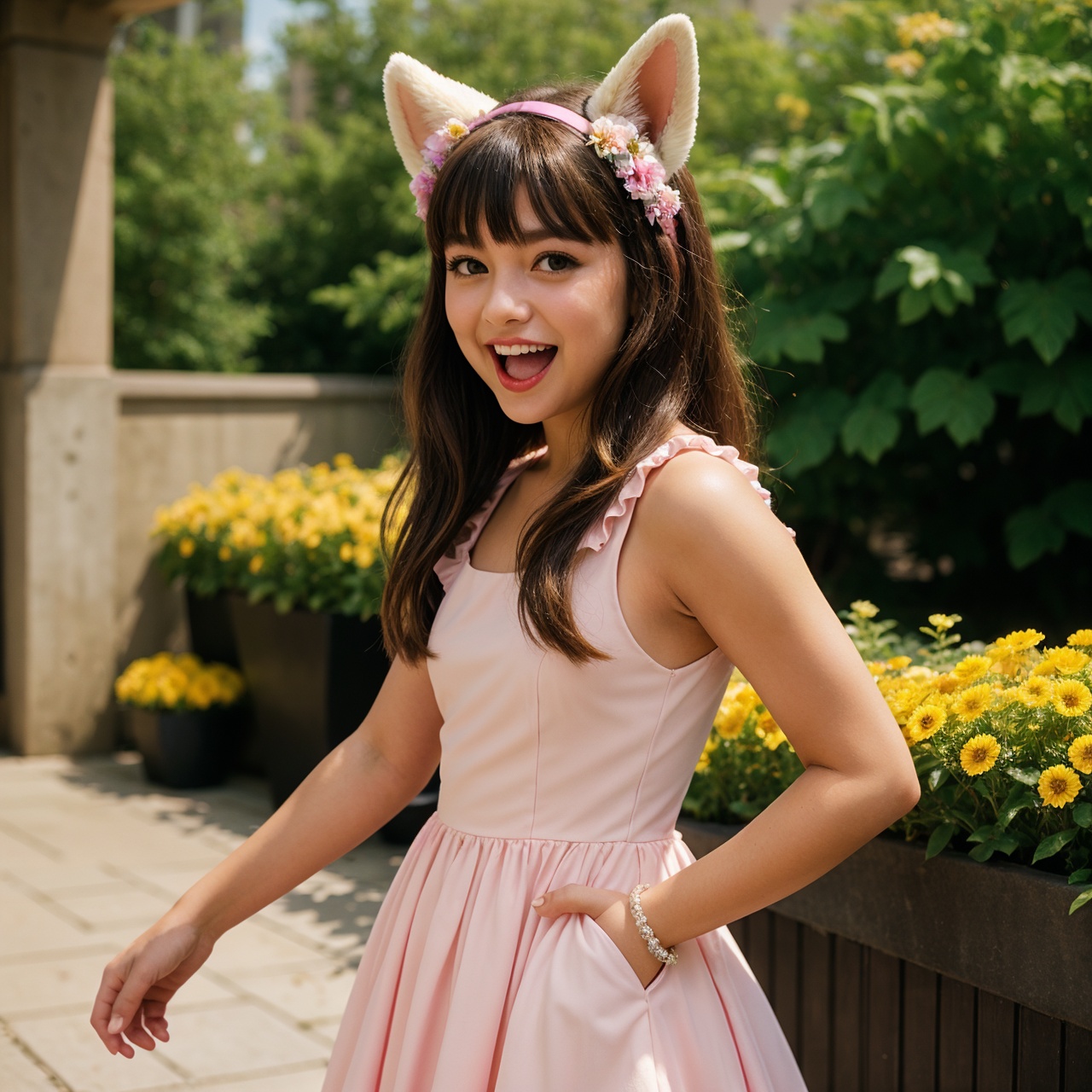 1girl,  :d,  animal ear fluff on Tensor.Art