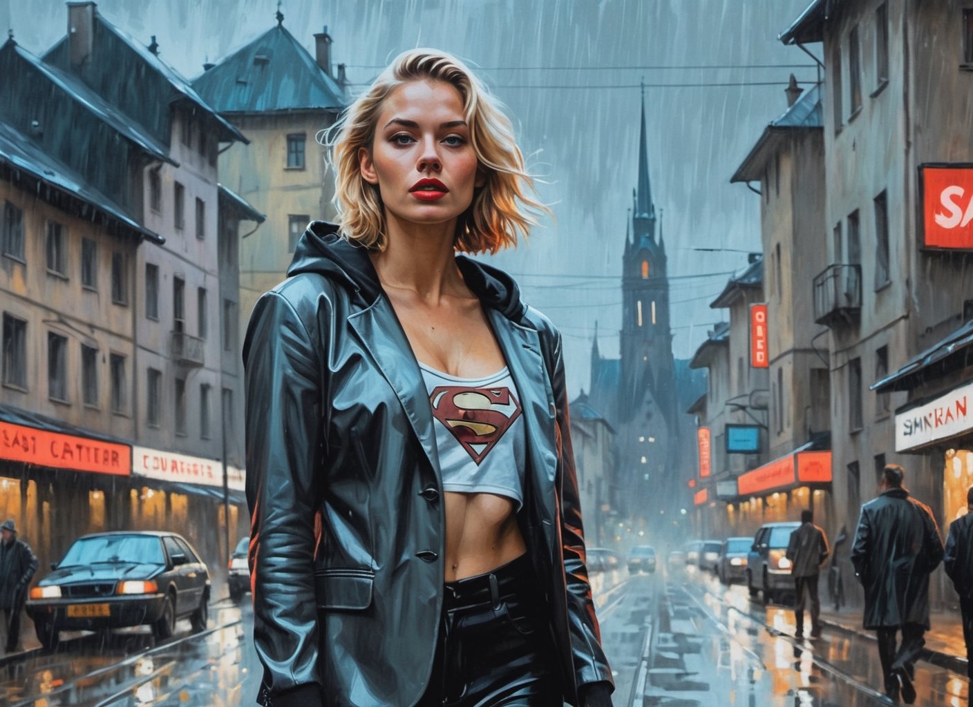 (ARIEL),  nighttime,  cyberpunk city on Tensor.Art