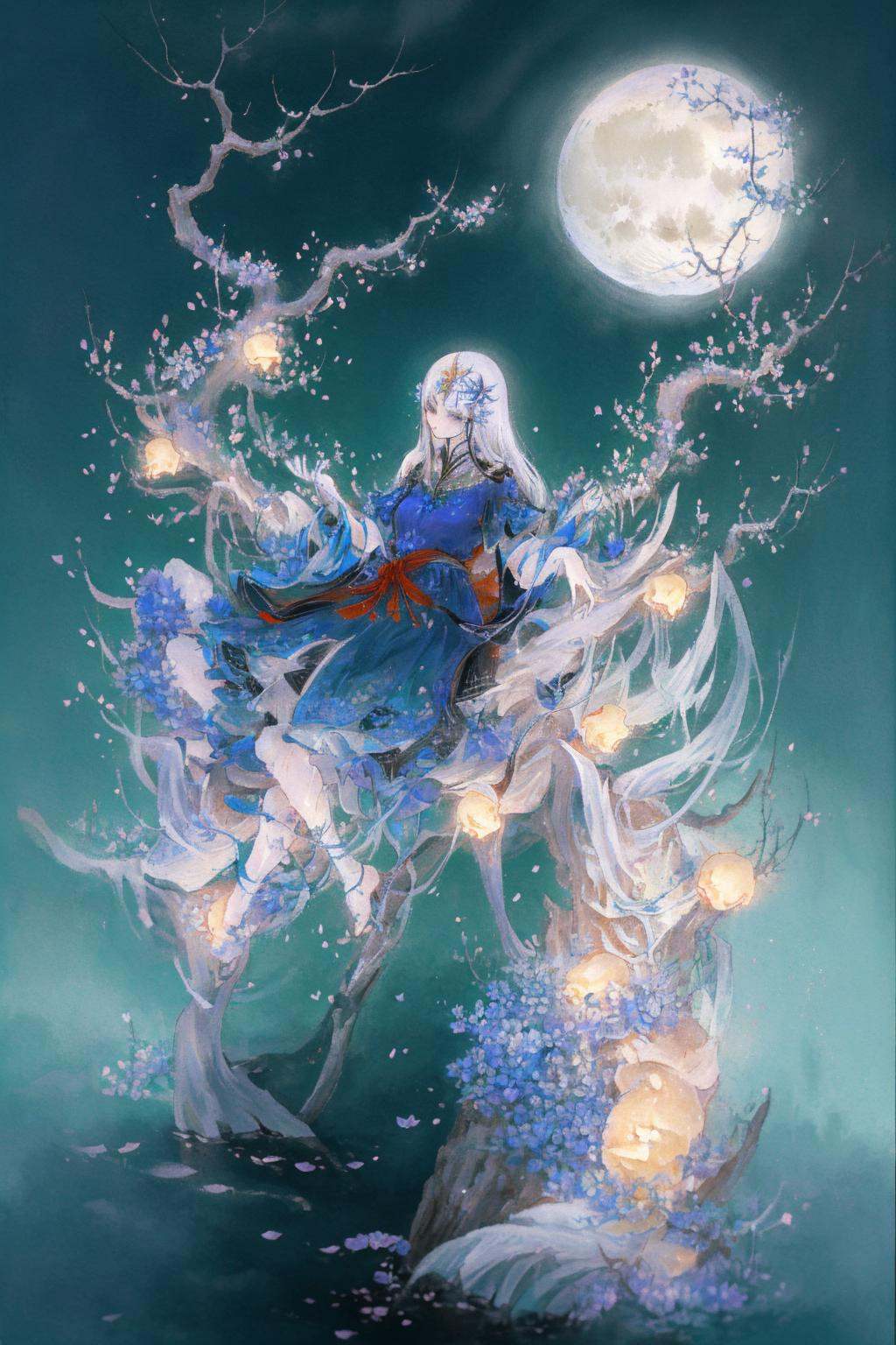 shanze,  1girl,  flower on Tensor.Art
