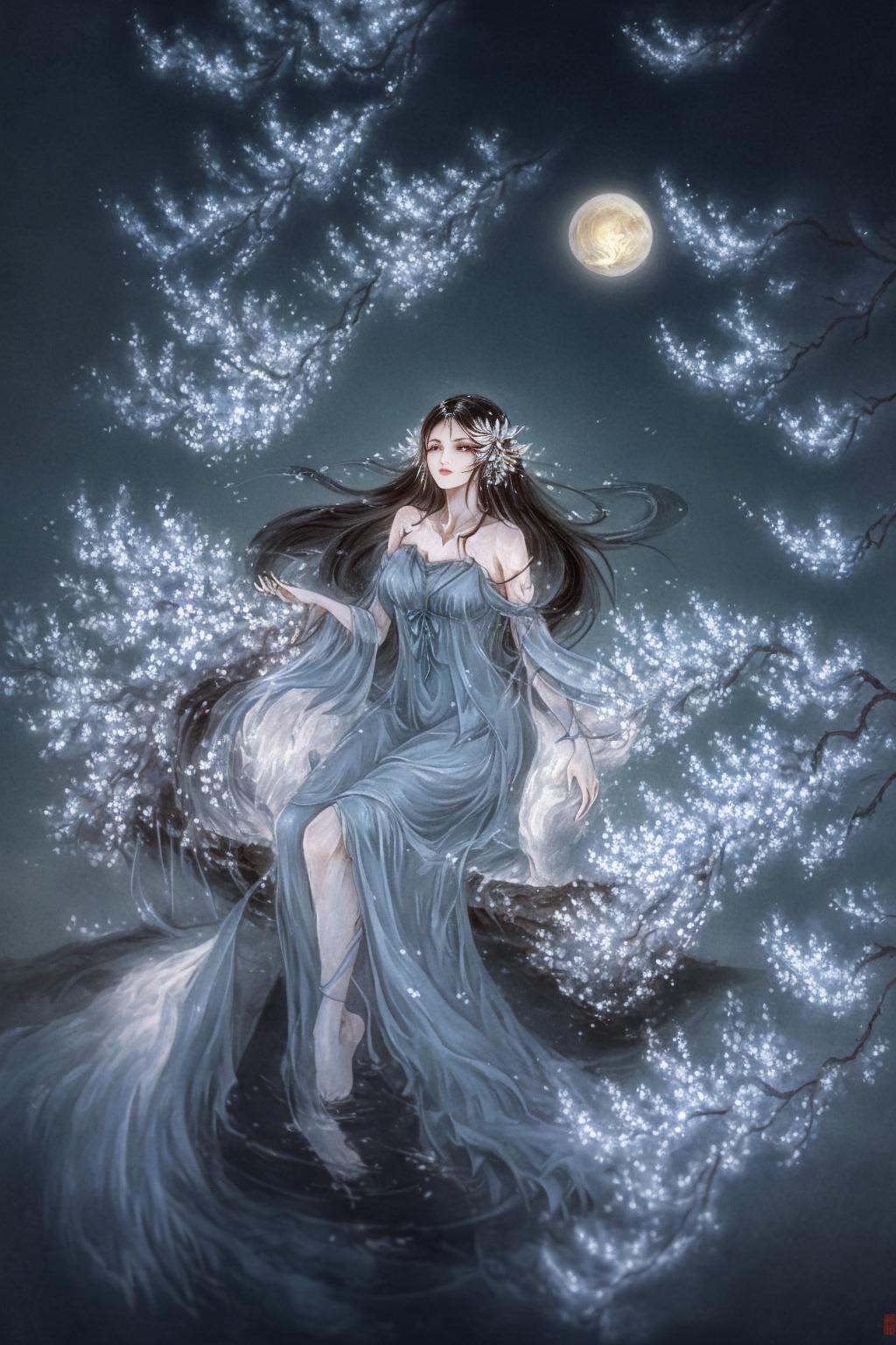 shanze,  1girl,  flower on Tensor.Art