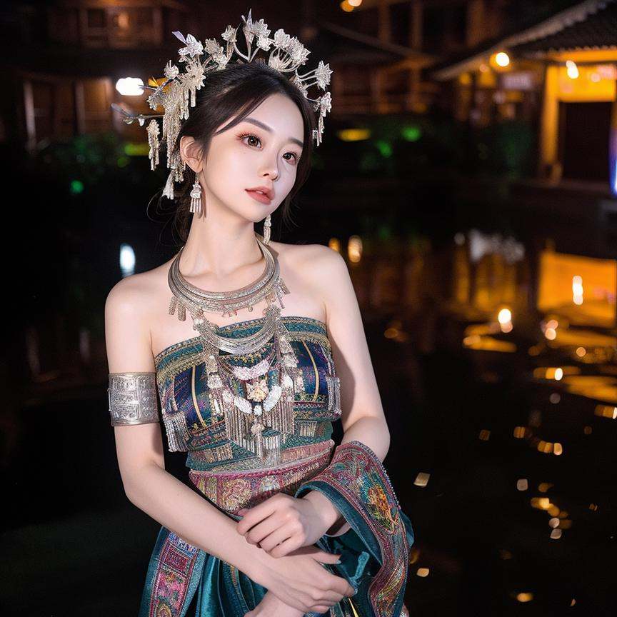 1girl,  off the shoulder,  city night on Tensor.Art