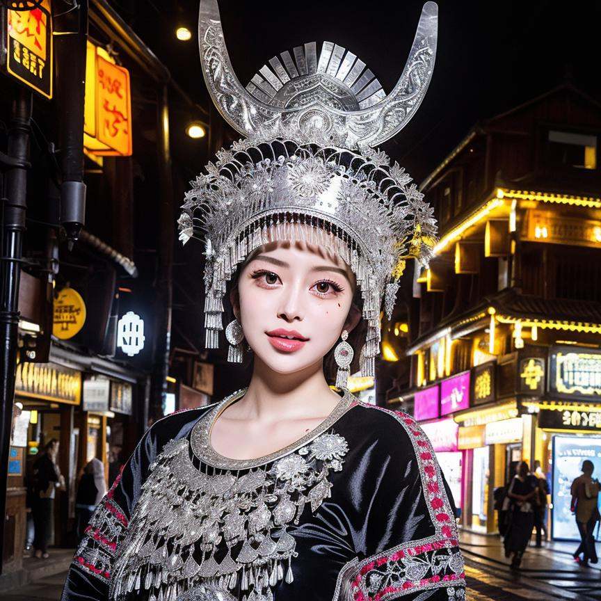 1girl,  city night, on Tensor.Art