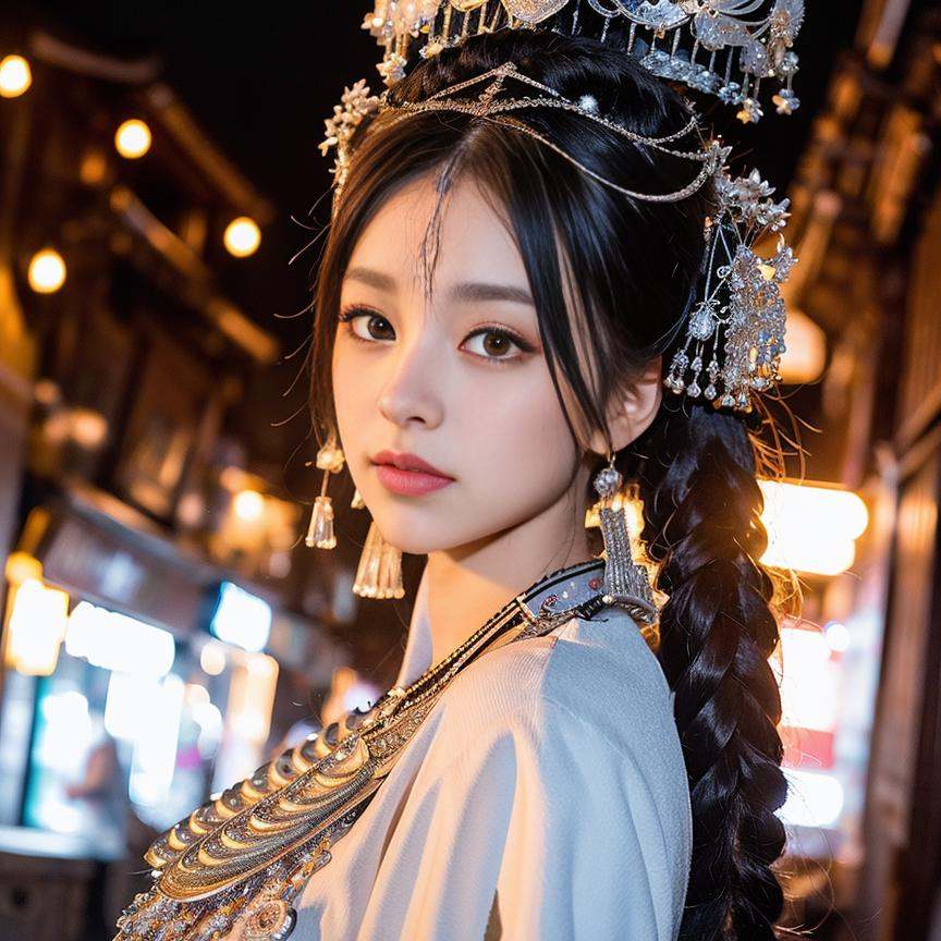 1girl,  city night, on Tensor.Art