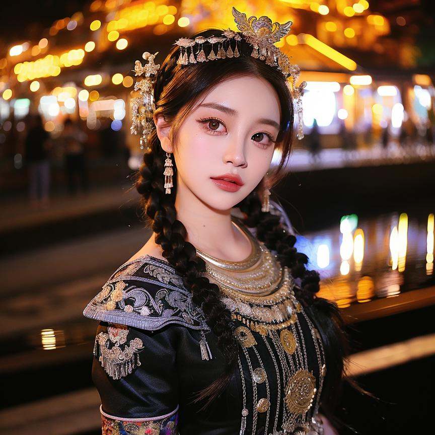 1girl,  city night, on Tensor.Art