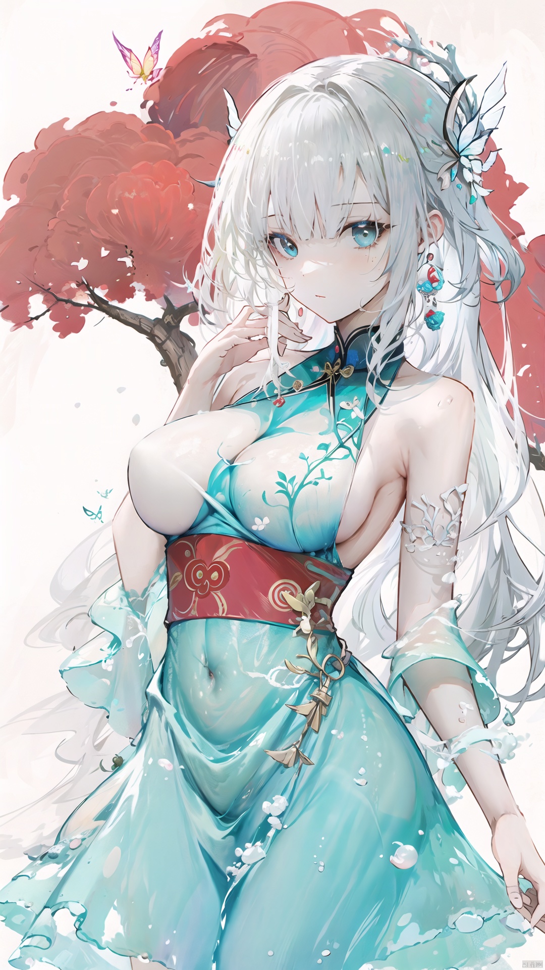 blue ru_qun,  best_quality,  head on Tensor.Art