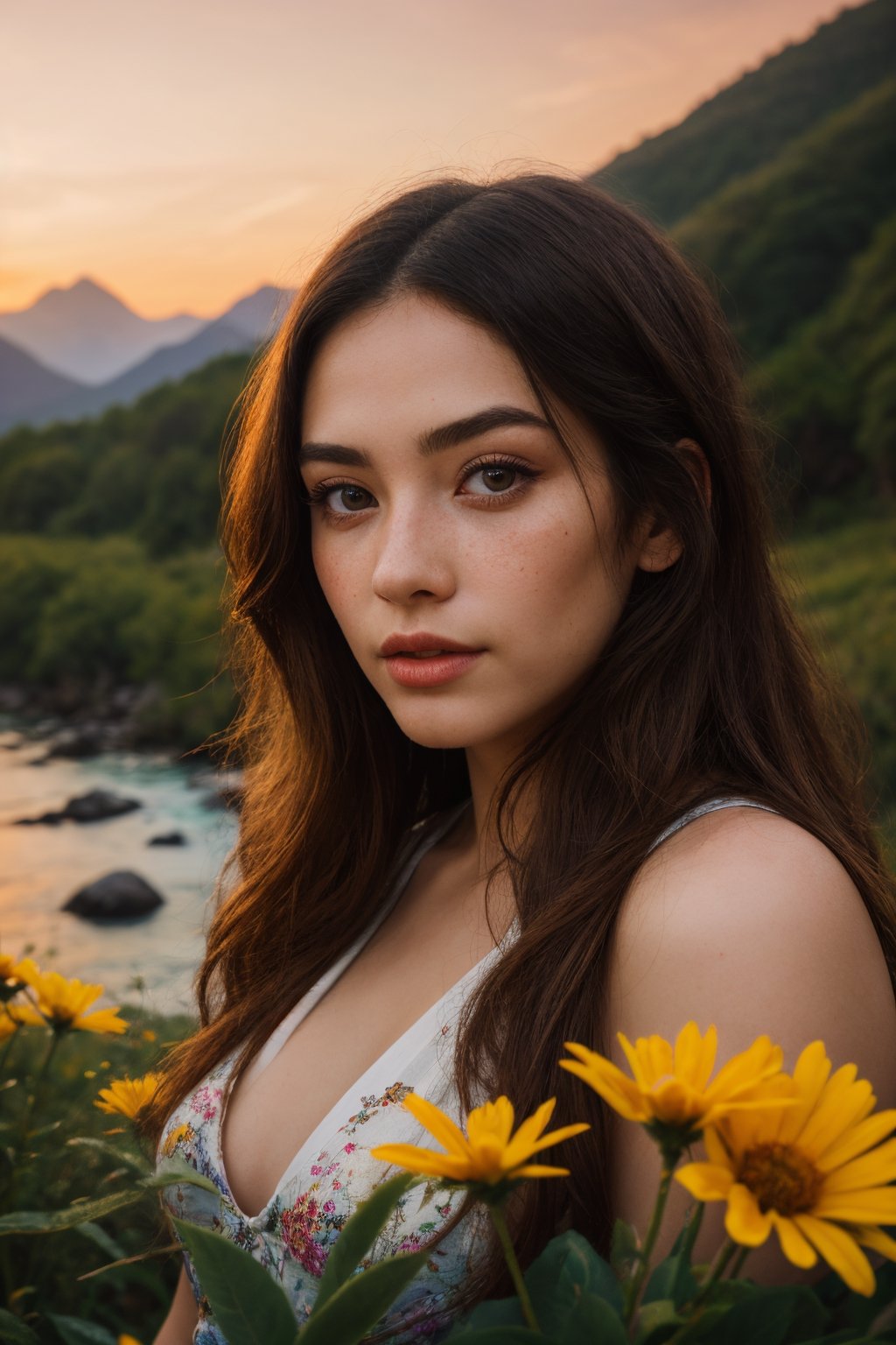 photorealistic,  ultra-detailed,  vibrant photography of a woman in nature on Tensor.Art