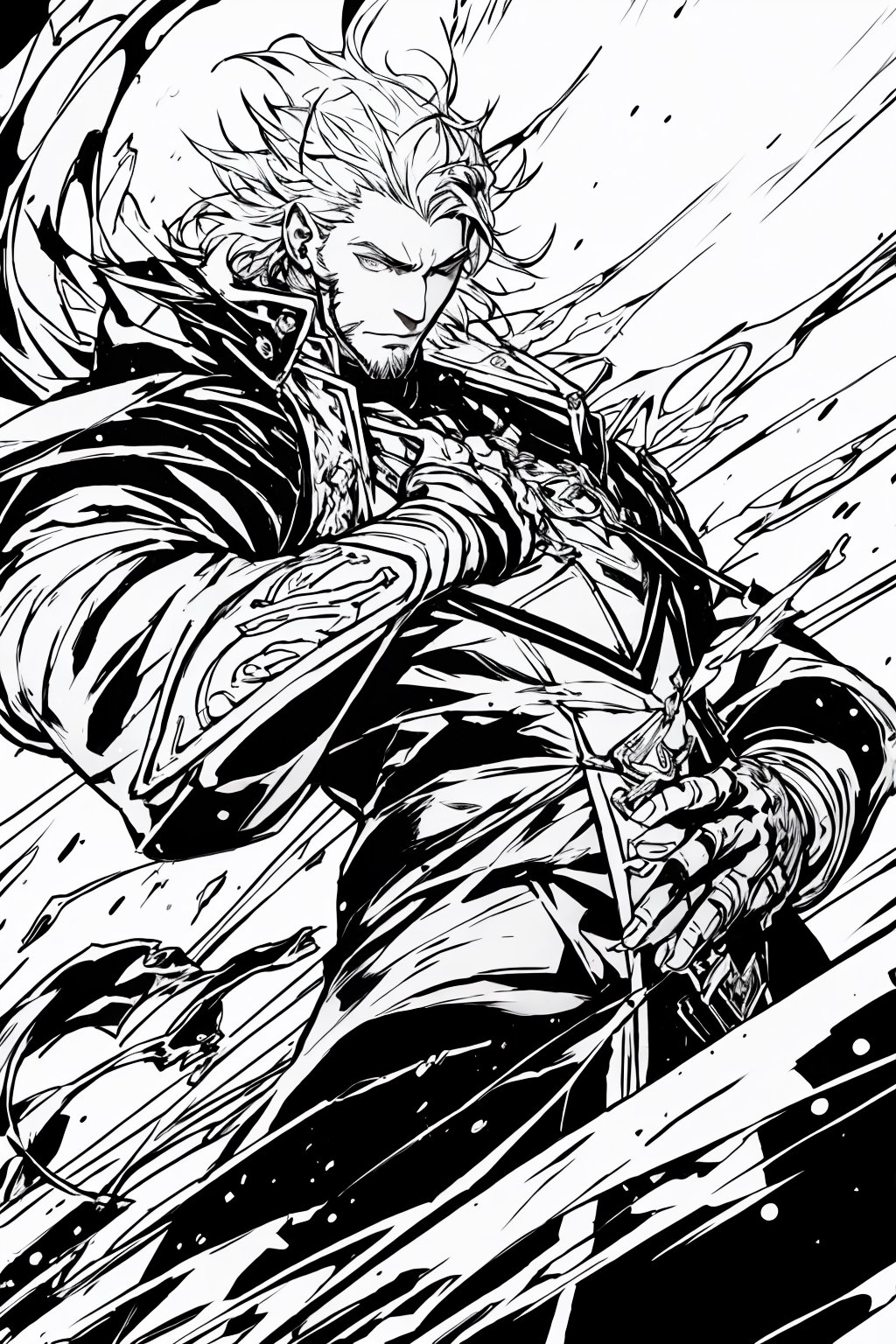 handsome Men ,  LINEART,  MONOCHROME on Tensor.Art