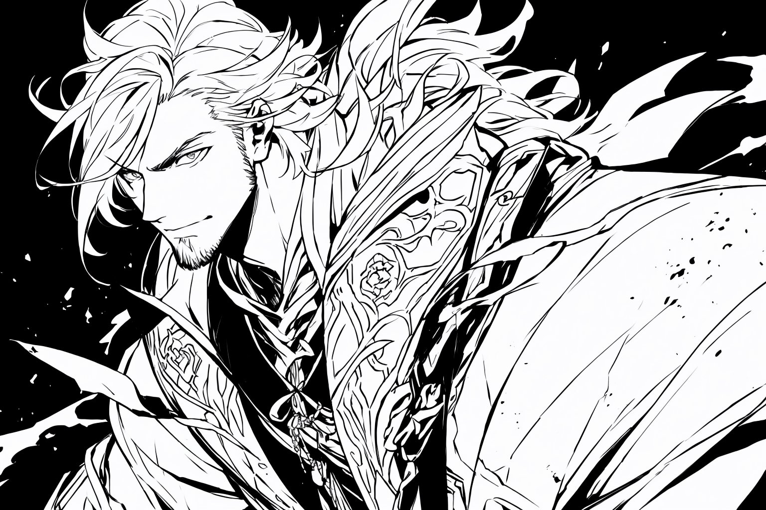 handsome Men ,  LINEART,  MONOCHROME on Tensor.Art