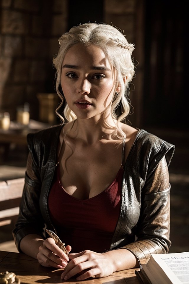 Daenerys Targaryen with dragon :: Game of thrones,  George R. R. Martin,  ultra-wide shot on Tensor.Art