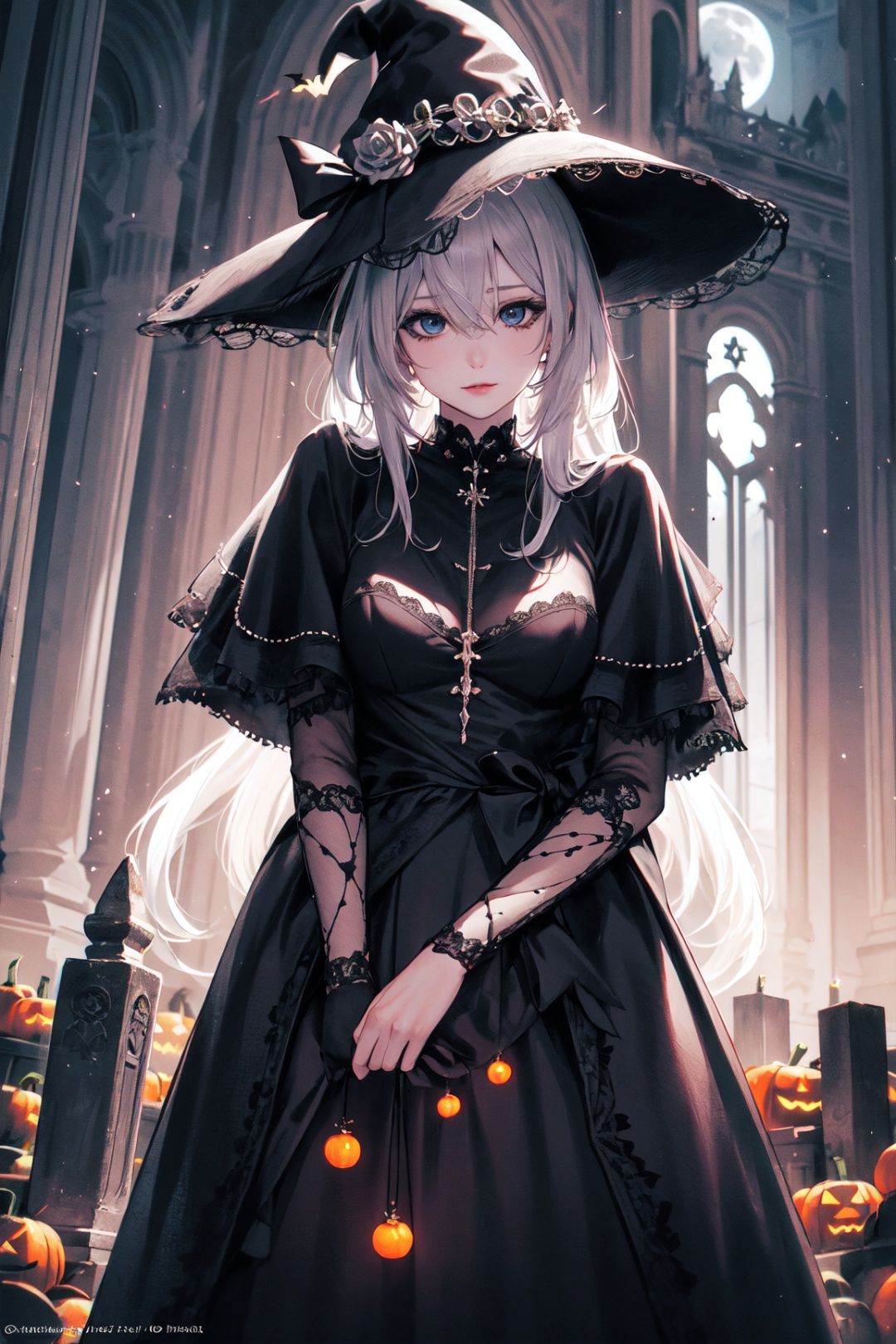  1 girl, Asian teenager, Halloween costume, masterpiece, best quality, ultra high res, highly detailed, psychedelic art (1.4), woman-demon (1.3), floating in dark mist (1.1), furry girl, anime furry women, (best quality), (masterpiece), (realistic), detailed, portrait, close up, young female, RAW photo, UHD, DSLR, rainbow hair, high quality, realistic, photo-realistic, dreamlike art, lens flare, upper body, looking at viewer, animal focus, furry, wolf fursuit, cute, kawaii, lovely, fur, fur head, wolf head, narrow waist, wolf ears, black choker, blush, paw, paw shoes, rainbow clothes, stunning gradient colors, no watermark signature, detailed background, woods, small lake with island, insanely detailed, visually stunning, wicked, hypnotic, alluring, cowboy shot, intricate, perfect shading, veil, beautiful, award-winning illustration, cosmic space background, ethereal atmosphere, ultra quality, beautiful girl, cosmic concept, rainbow strings, rainbow skin, rainbow bloody veins growing and intertwining out of the darkness, nailed wire, oozing thick blue blood, sharp neon, veins growing and pumping blood, vascular networks growing, green veins everywhere, yin and yang, glowing space, glowing stars, infinity symbol, dynamic pose, flying pose, glowing body, rainbow aura (1.1), beautiful angel, clockwork, lightning, majestic, breathtaking, guangying on face, jack-o'-lantern, witch hat, spider web, bats, haunted mansion, graveyard, full moon, eerie night sky, trick-or-treat bag, candy corn, spooky decorations, ghostly apparitions, pumpkin patch, creepy crawlies, scarecrow, witches' brew, cauldron, black cat, gothic elements, supernatural powers, magical spells, spellbinding enchantment