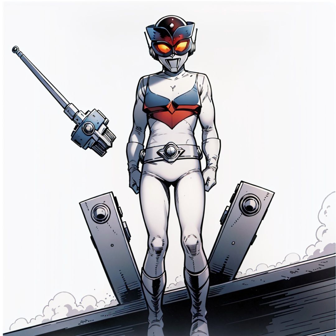 (masterpiece:1.3), (the best quality:1.2), (super fine illustrations:1.2), (Masterpiece), high quality, high detail,((white background:1.2)), looking at viewer, (SOLO:1.4),outline,,simple background,bodysuit, shadow,cover,mask,belt,white footwear,gloves,boots,helmet,headwear,white gloves,armor, bodysuit