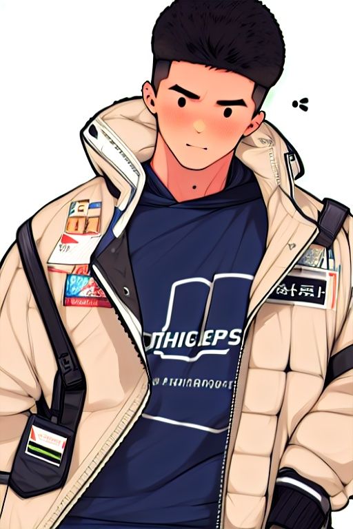 1boy,masterpiece,best quality,male focus, bust,looking at viewer,  white background,jacket
