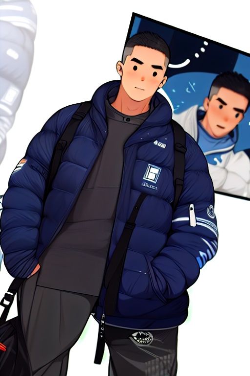 1boy,masterpiece,best quality,male focus, bust,looking at viewer,  white background,bag