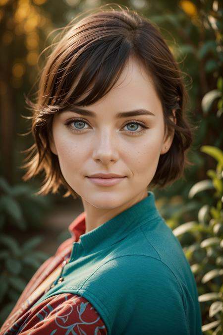 Capture the essence of a 30-year-old woman through a portrait shot,  shot with a 50mm f1.2 lens,  in the beloved Pixar ani...