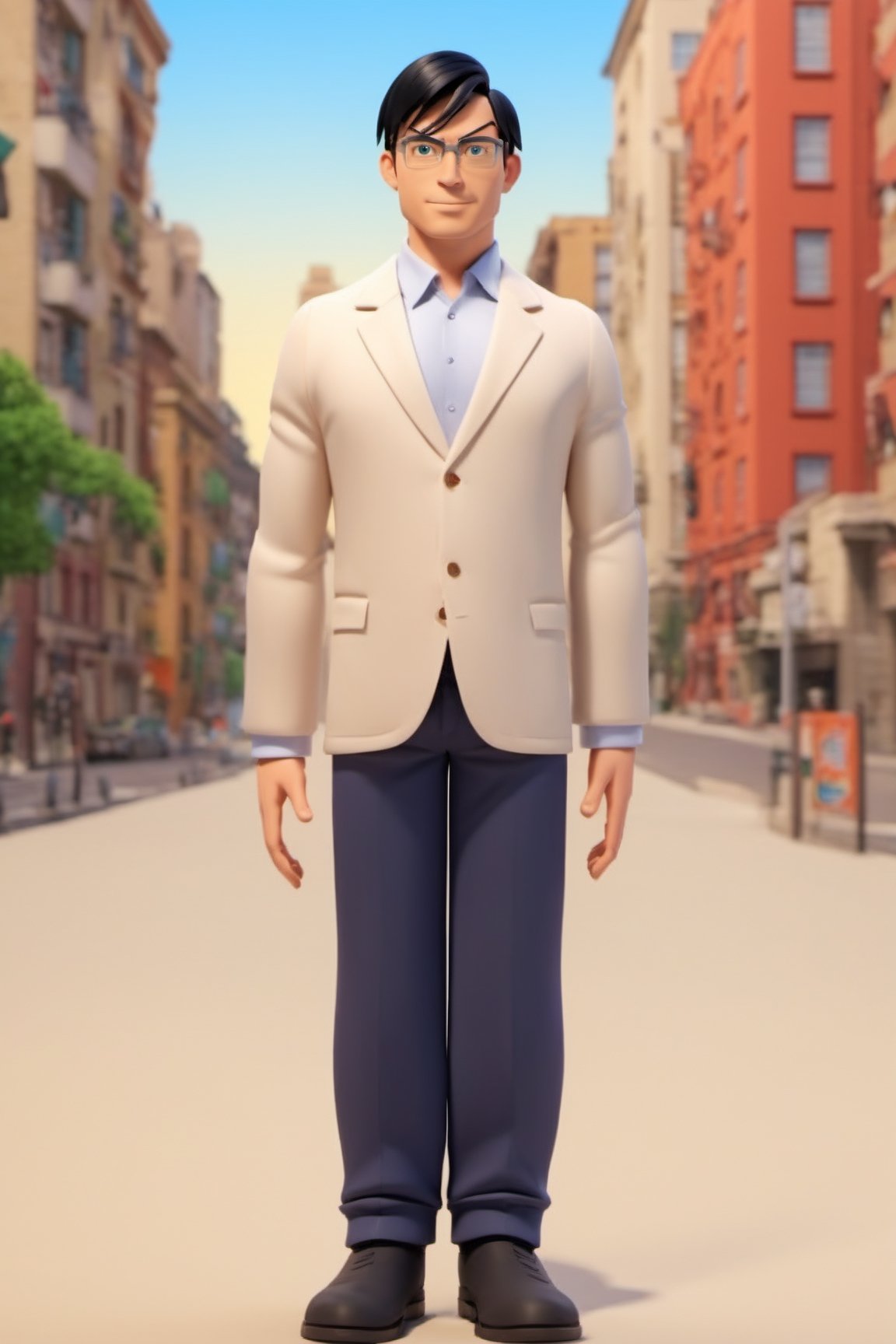 3d toon style image of full body tenxiida character,  serious male,  black hair on Tensor.Art