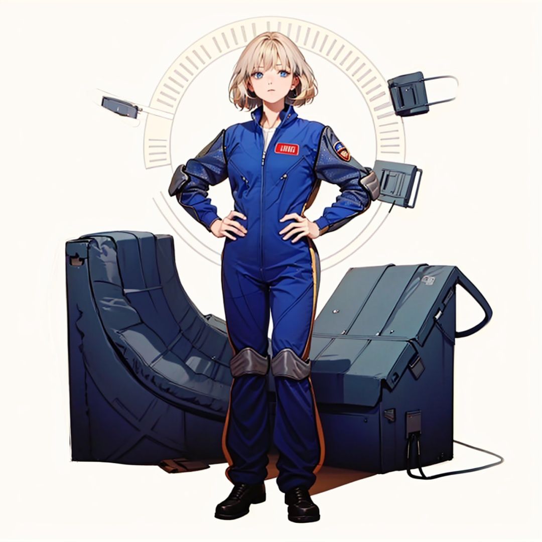 (masterpiece:1.3), (the best quality:1.2), (super fine illustrations:1.2), (Masterpiece), high quality, high detail,((white background:1.2)), looking at viewer, (SOLO:1.4),outline,,simple background,jewelry, figure, clothes writing,logo,military uniform,emblem,blue jacket,blue pants,pants,belt,uniform,police uniform,jacket, jewelry
