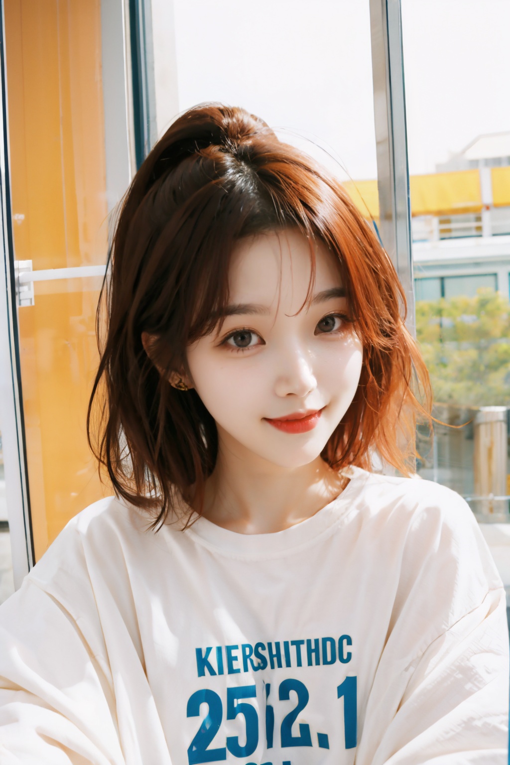 25 year old korean girl,  beautiful face,  smile on Tensor.Art