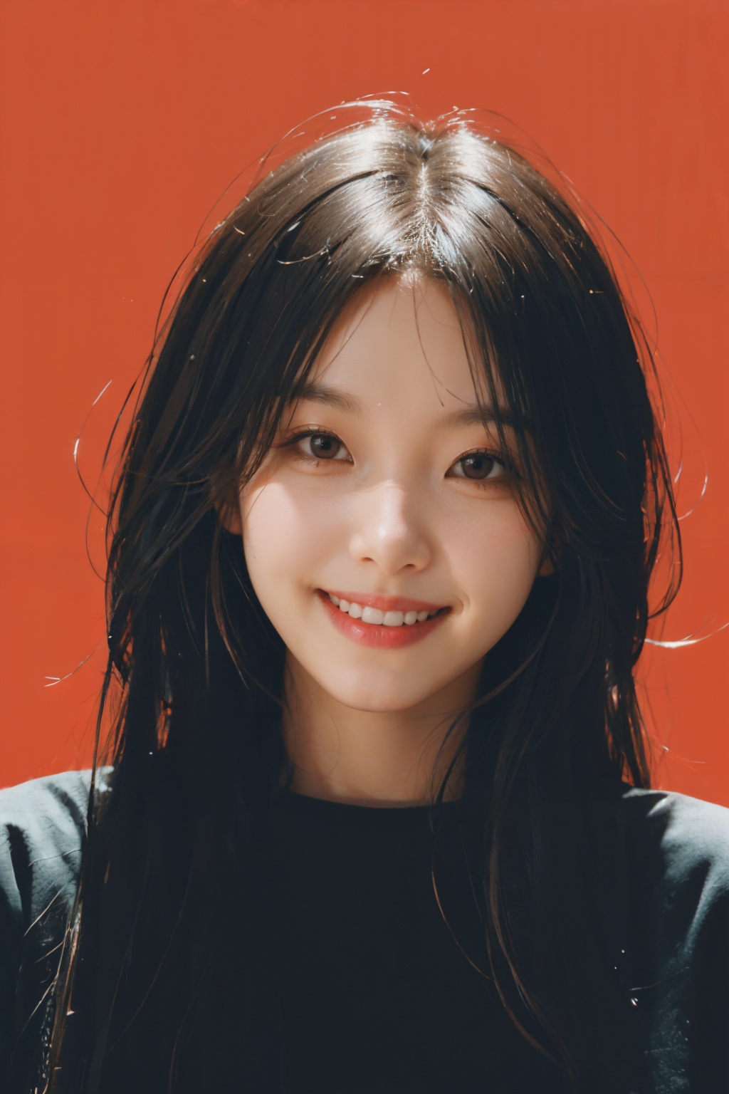 a 20 yo woman,  long hair,  dark theme on Tensor.Art