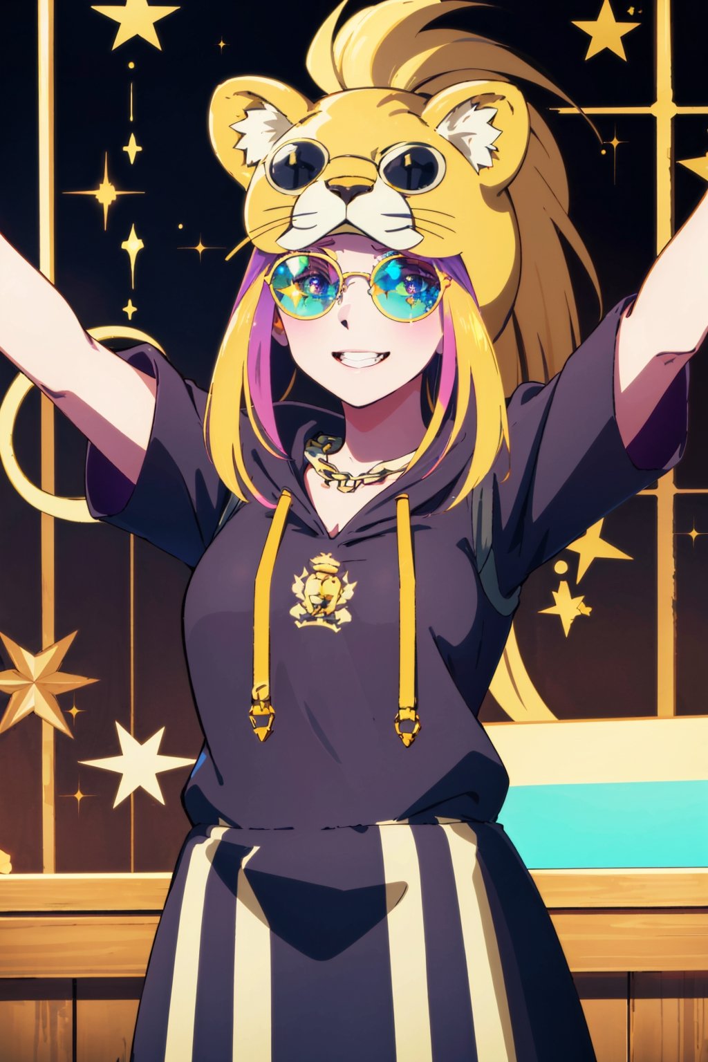 1 girl,  solo,  wearing a lion costume by SINGU AI on Tensor.Art