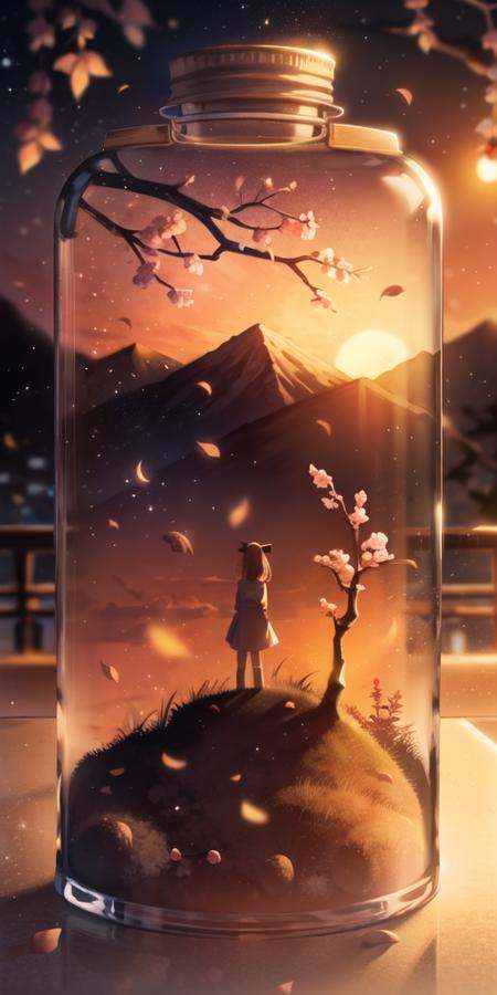 1girl,  bottle,  branch on Tensor.Art