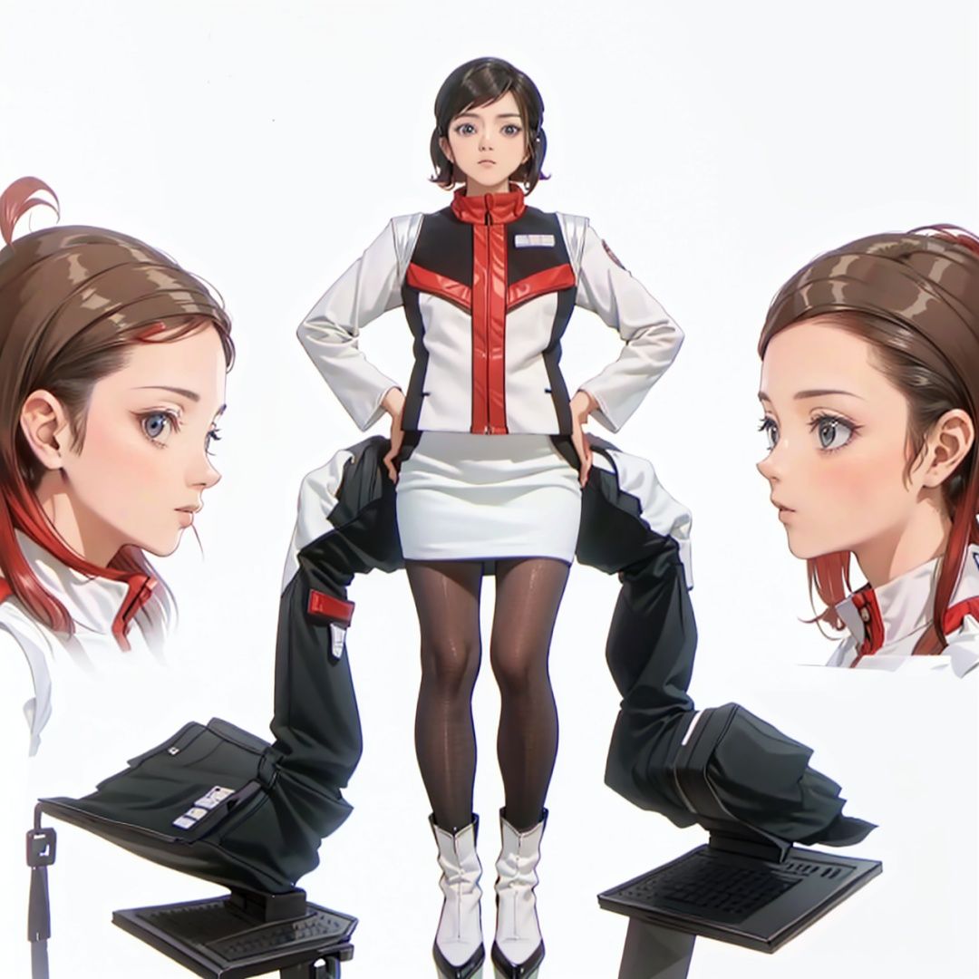 (masterpiece:1.3), (the best quality:1.2), (super fine illustrations:1.2), (Masterpiece), high quality, high detail,((white background:1.2)), looking at viewer, (SOLO:1.4),outline,,simple background,pantyhose,pencil skirt, skirt, jacket, uniform,armor, logo,military uniform,emblem,boots,belt, pantyhose