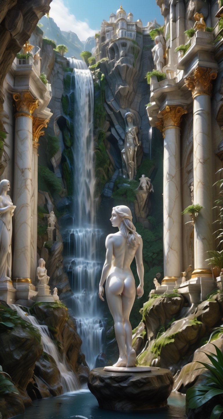 ultra Realistic,  Extreme beautiful Detailed,  ((Renaissance town nestled in a valley on Tensor.Art