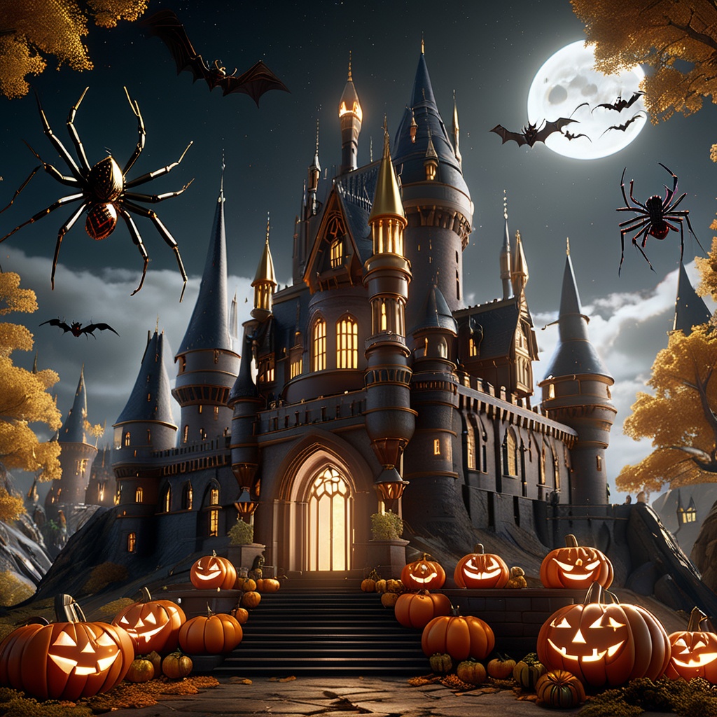 (Halloween Castle,  Harry Potter,  Spiders) on Tensor.Art