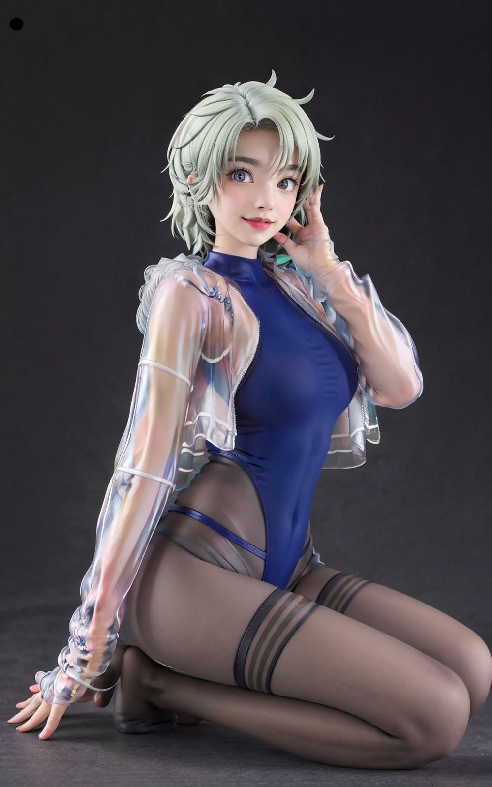 1girl,see-through jacket, 