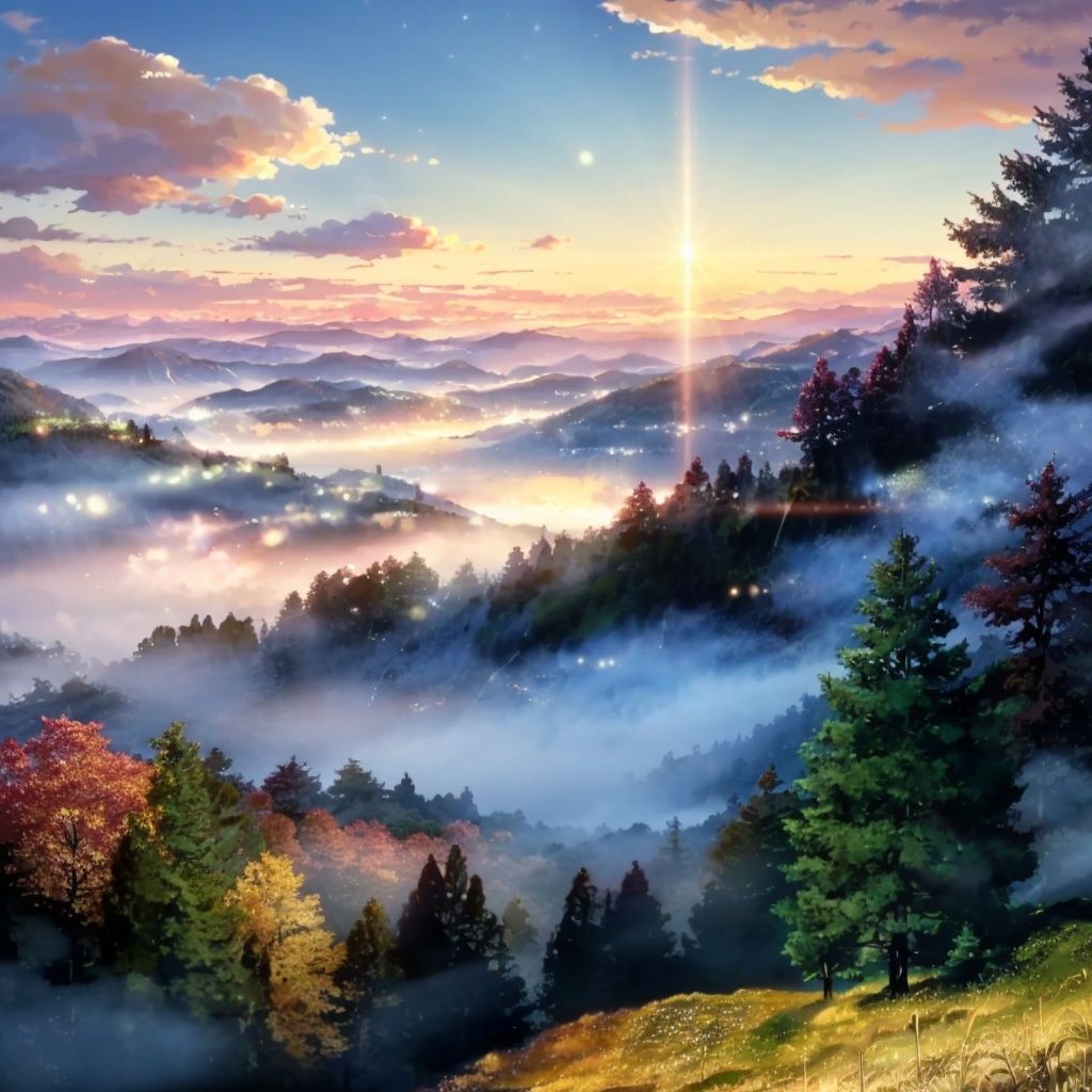 mz-hd, scenery, no humans, outdoors, nature, tree, sky, forest, mountain, landscape, bird,<lora:1010ndmzyh-000018:0.8>
