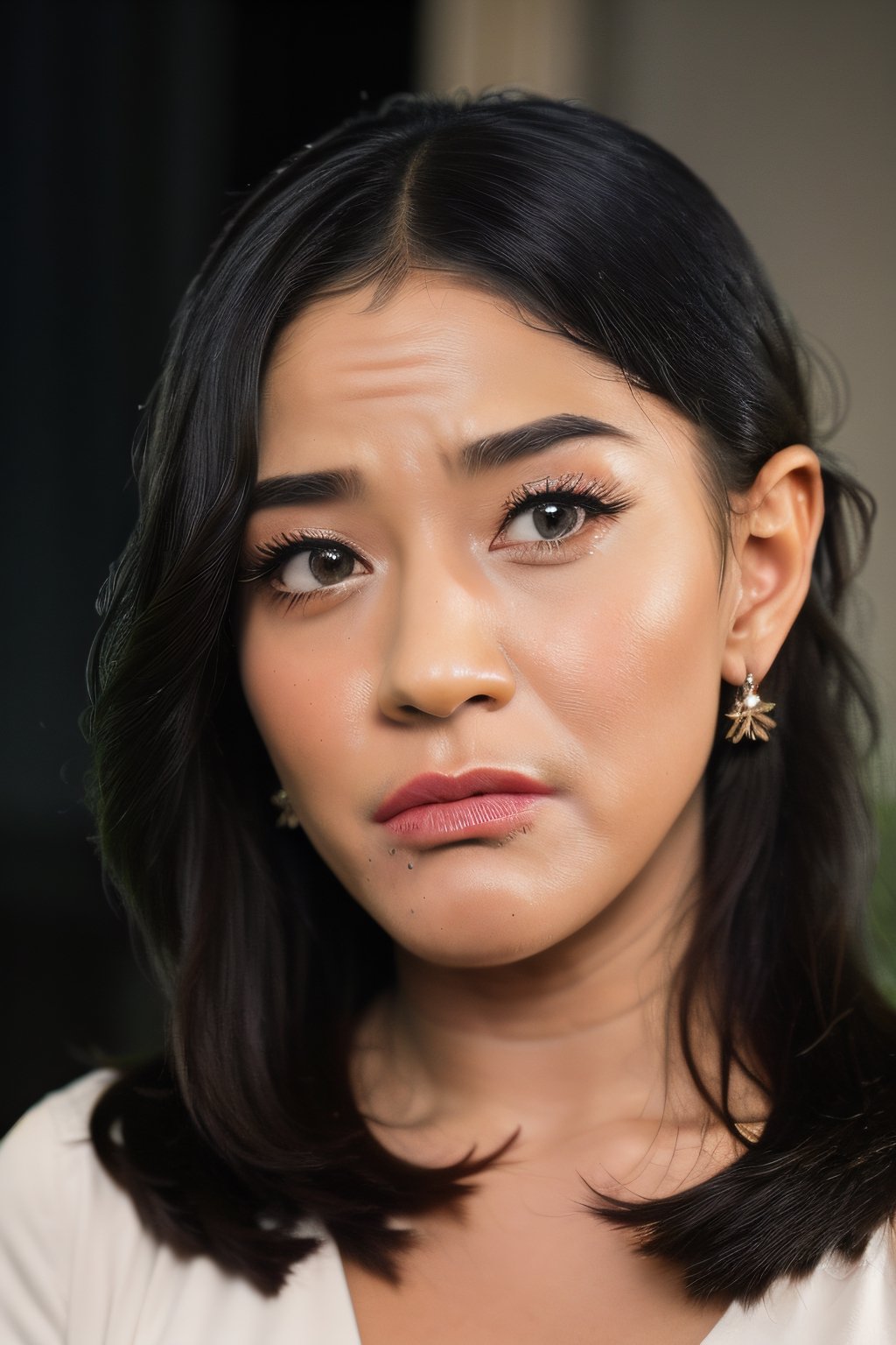 Girl,  frowning eyebrows,  suspicious look on Tensor.Art